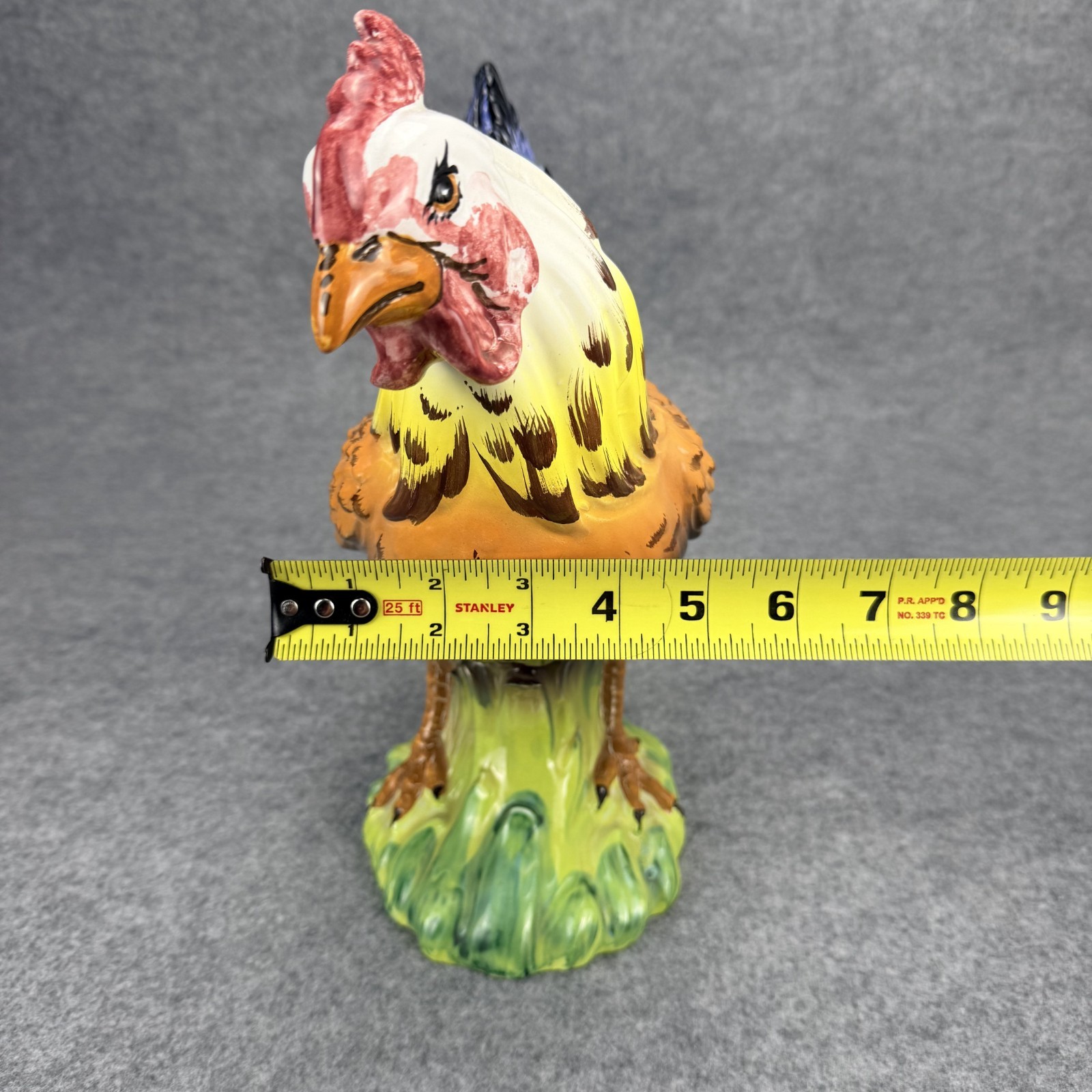 Intrada Italian Ceramic Hen Chicken Figurine Hand Painted 11” Made in Italy