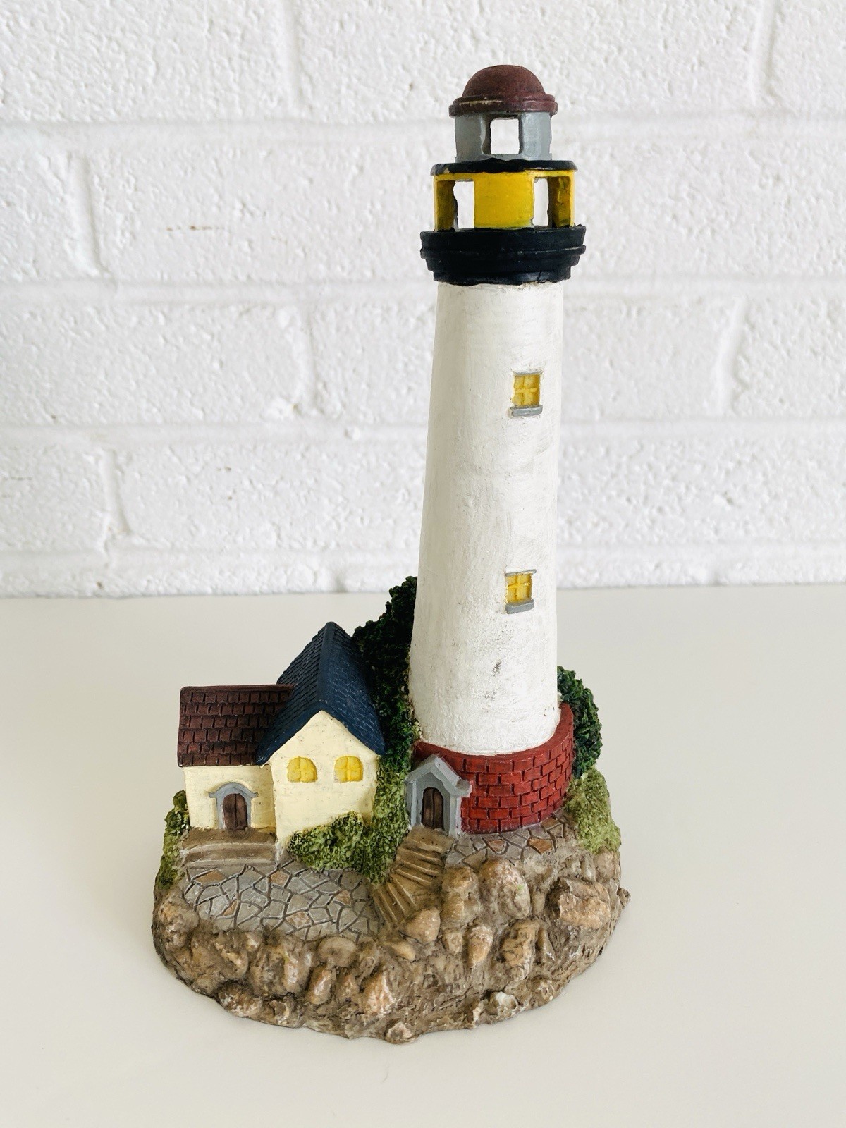 Lighthouse Lighted Nautical Decor Set Resin Beach Coastal Boating Sailing Theme