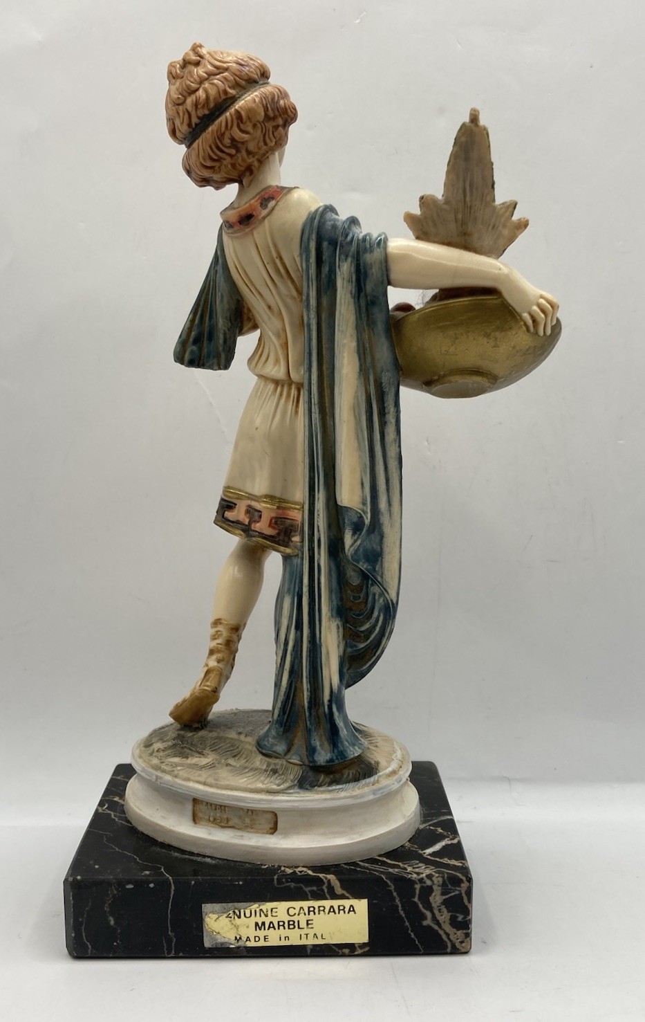 Vintage ~Fontanini Simonelli Lady Depose Italy Figurine W/Genuine Carrara Marble