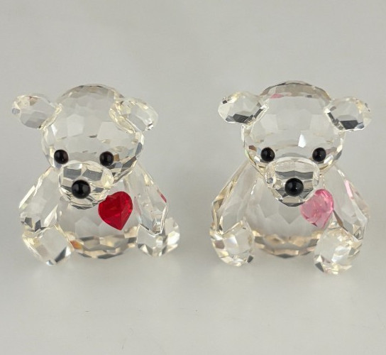 Crystal World January & February Birthstone Bears Duo Figurines Not Original Box