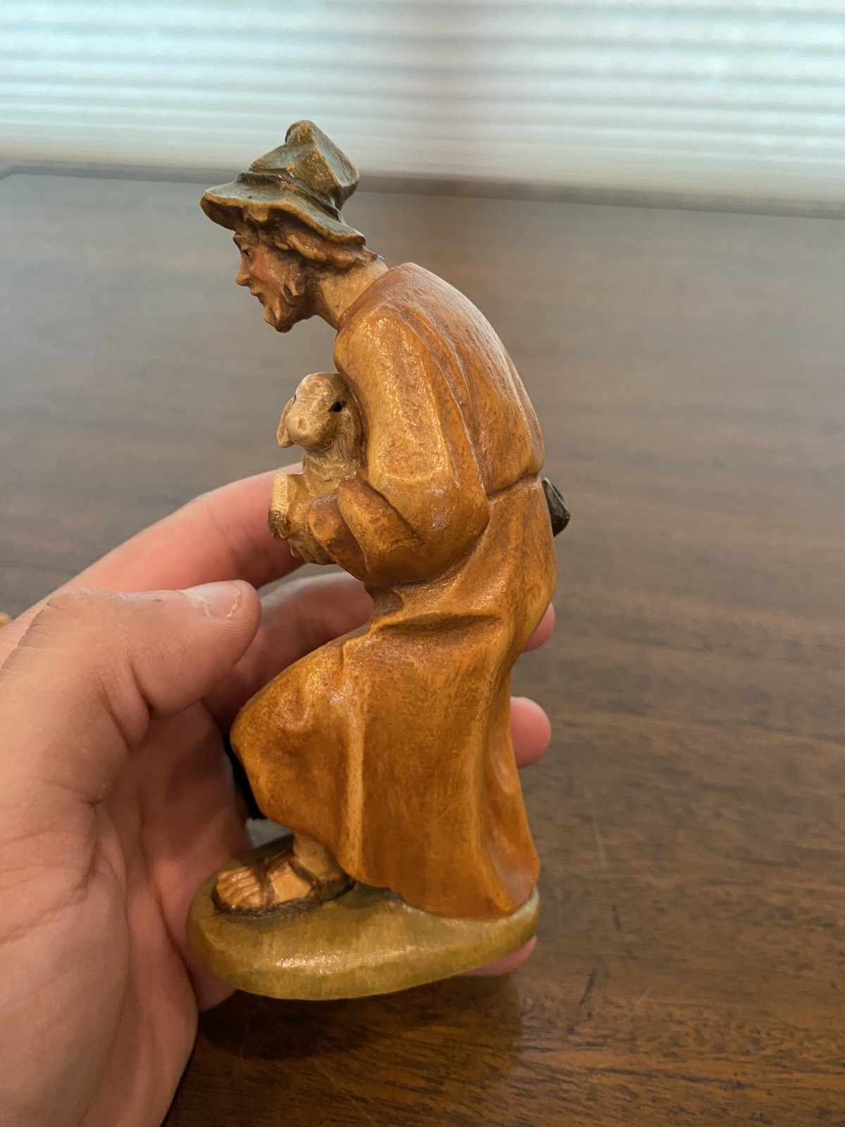 BEAUTIFUL VTG SET(4) OTCO Great Detailed Wood Carved Nativity Figurines ITALY