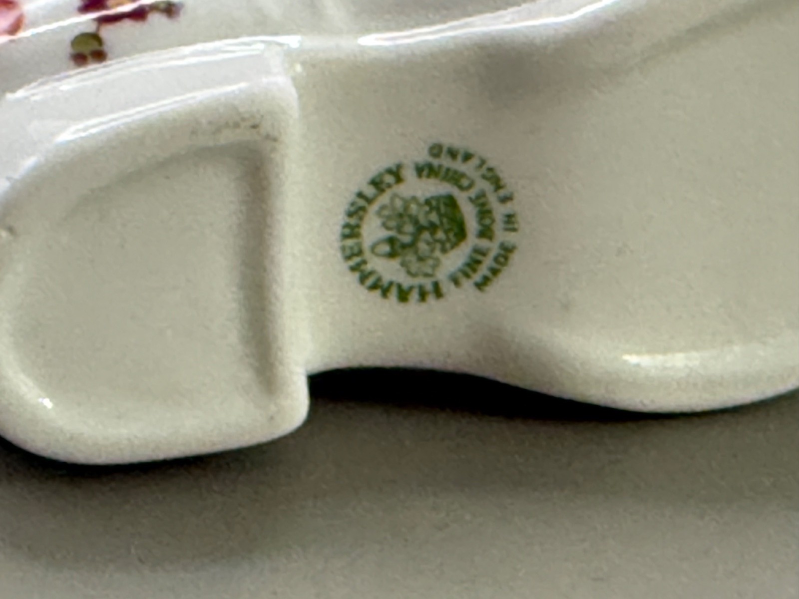 Hammersley Fine Bone China Boot Made In England 3.2″ Passion Flower & Rose