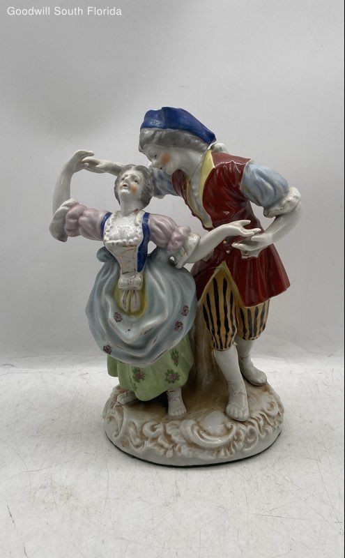 Vintage Multicolor Colonial In A Dancing Pose Collectible Porcelain Figurine