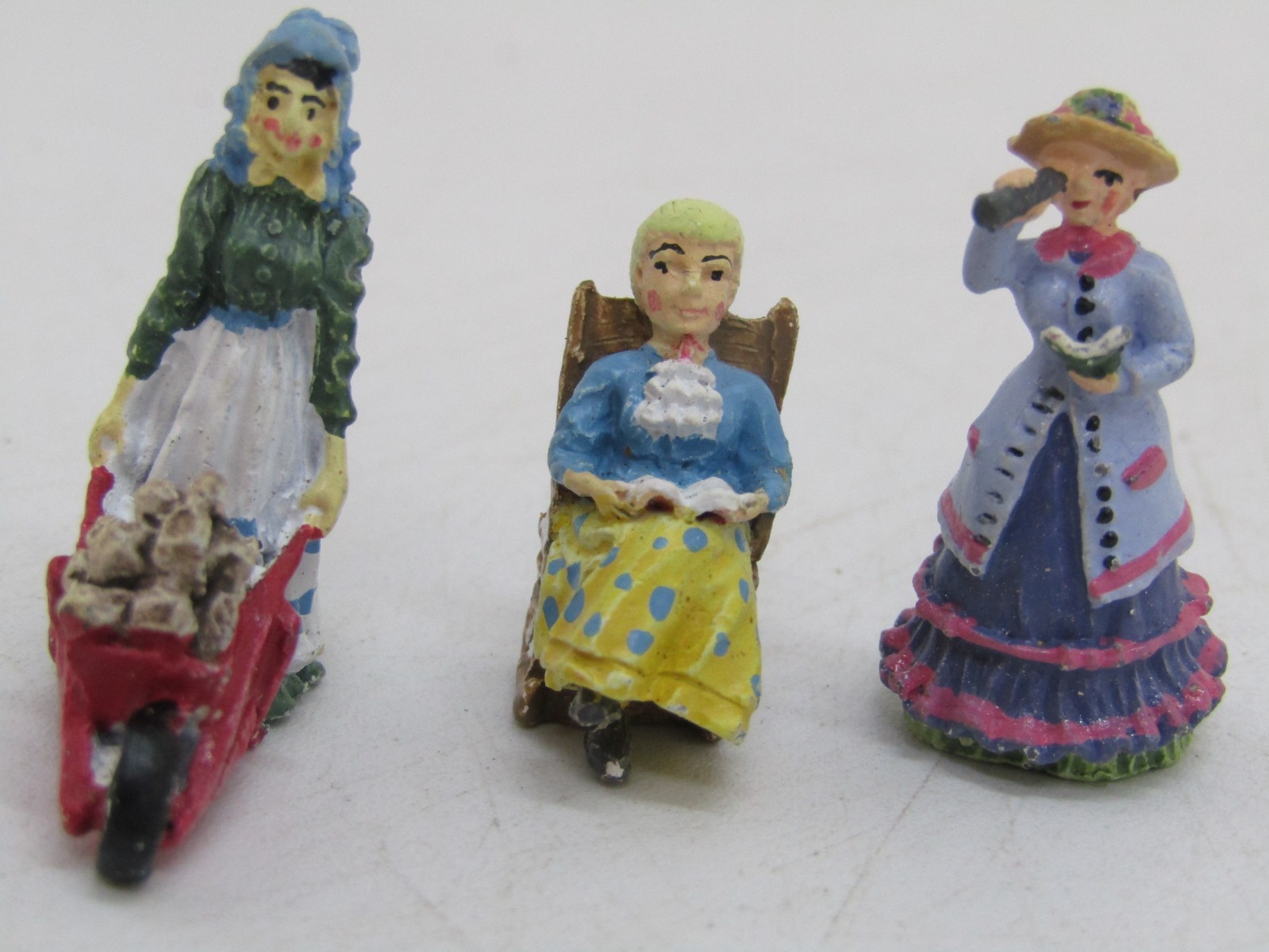Vintage IRS China Cast Iron Metal Village Figurines, Set of 11.