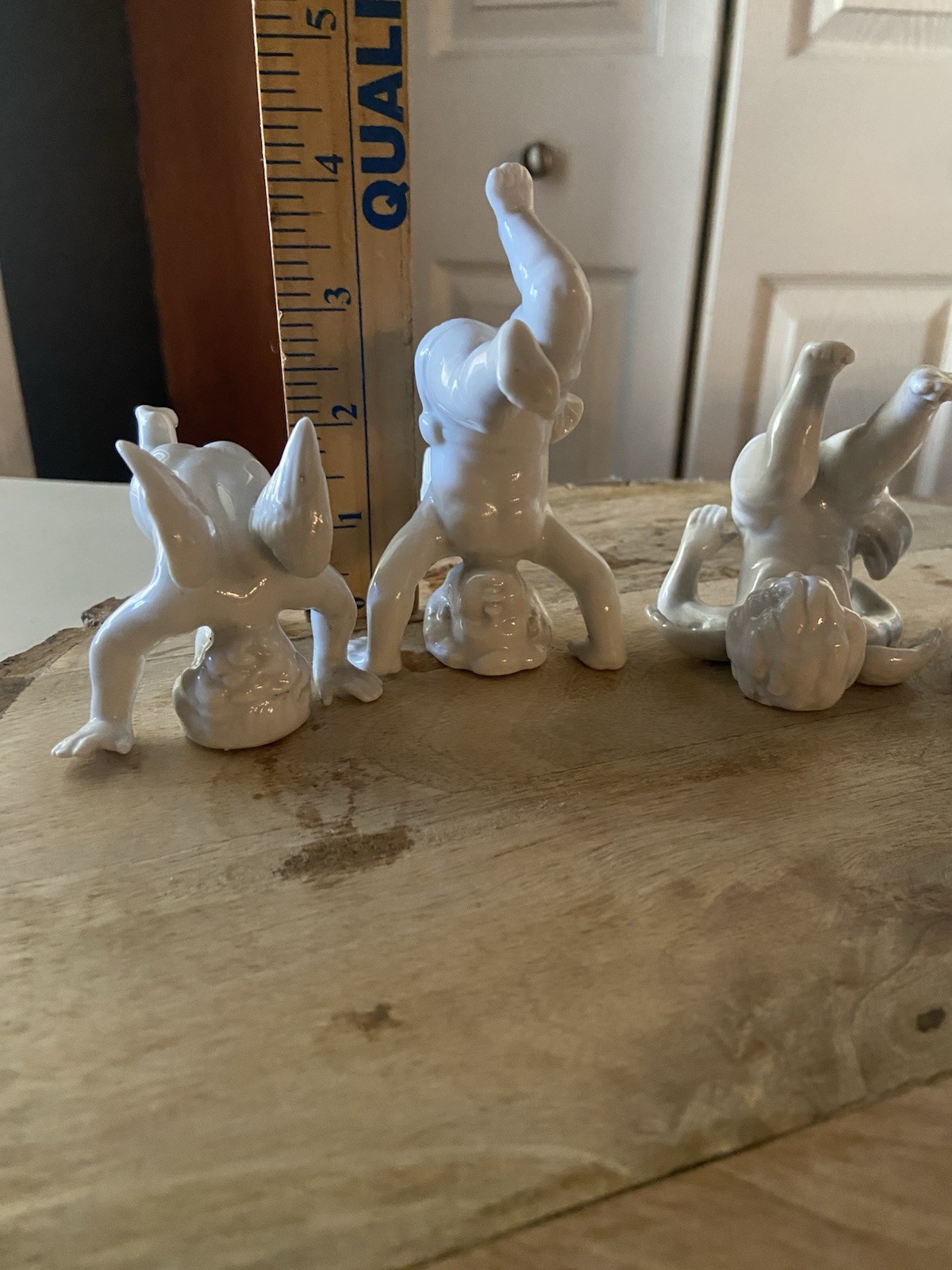 Vintage Dresden Germany Tumbling Cherubs – Lot of 5 White Porcelain Angels