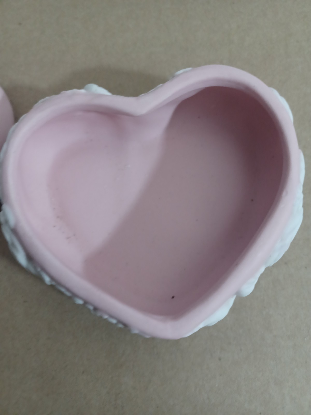 San Francisco Music Company Ornate Pink Jasperware Heart Tricket Box Pre-owned