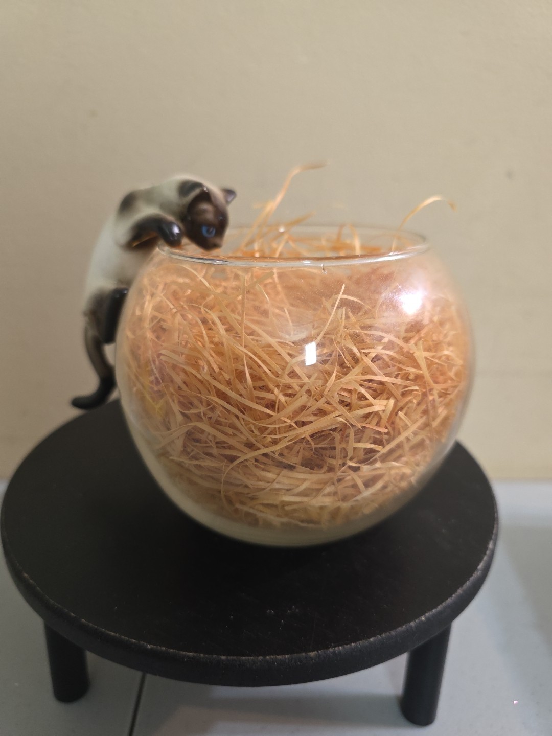 Vintage Ceramic Climbing Siamese Cat 3003 Atlas Made In Japan In Fish Bowl Box