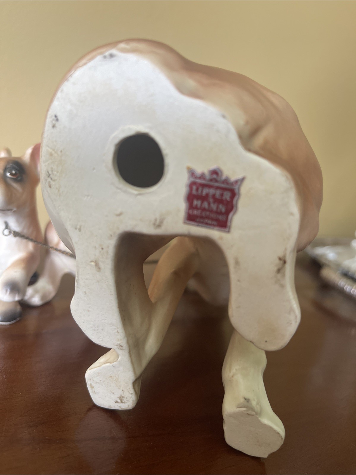 Vintage Lipper & Mann 6 1/4″ Dogs Pit Bull / Boxer Mom & Her Puppies w/ Chains