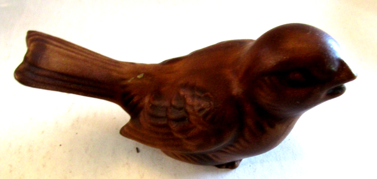 VTG Brown Resin Sparrow Bird Figurine