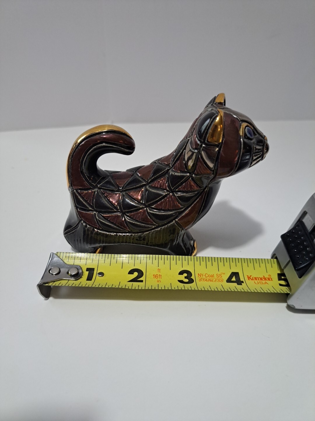 DeRosa Artesania Rinconda Cat Figurine 721 Silver Anniversary Collection Gold…