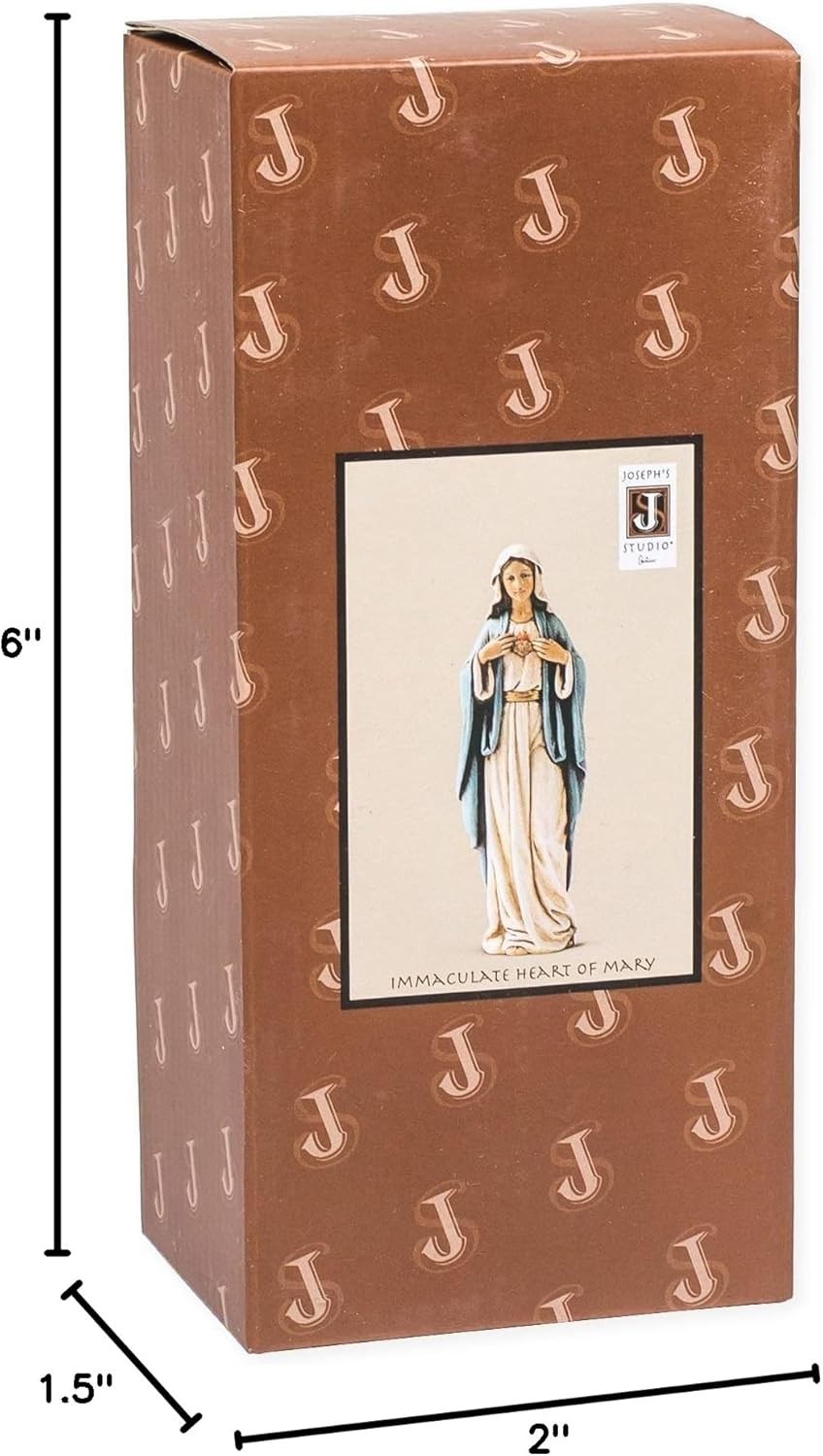 Renaissance Immaculate Heart of Mary Figurine, 6-Inch, Religious Decor