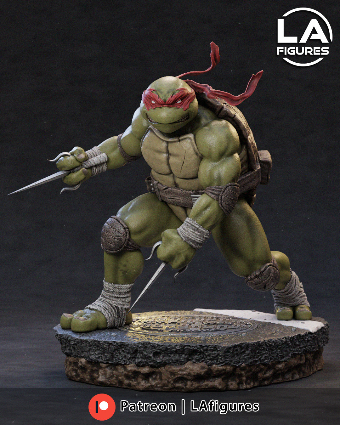 Raphael – TMNT 1/10 Scale Statue 3D Print Model Kit Unpainted