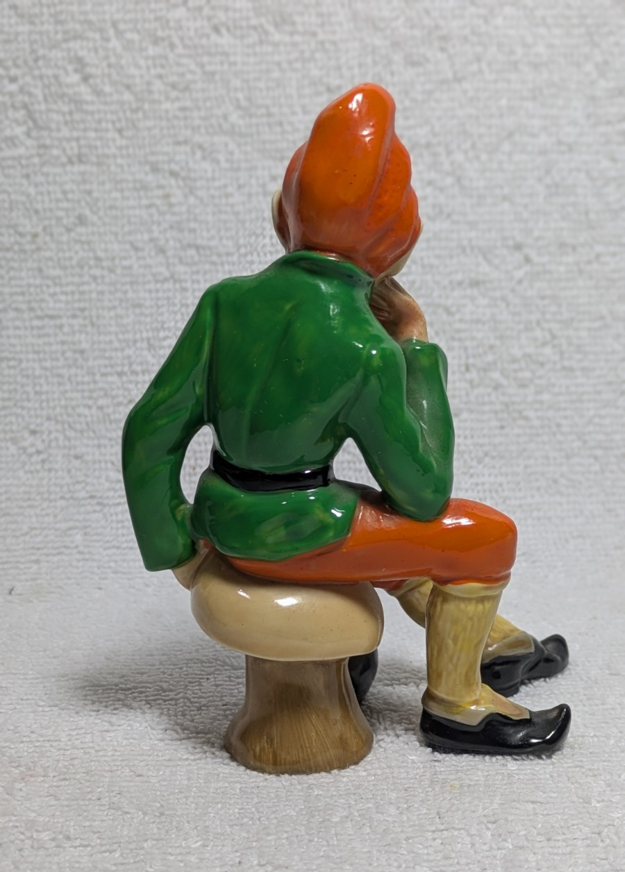 Vintage Leprechaun Pot of Gold Irish Dresden Figurine Muller Volkstedt Mushroom