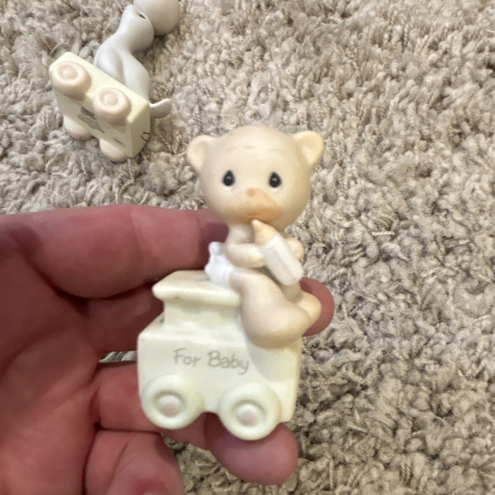 Precious Moments Porcelain Baby Animal Train Figurines Set of 4, 1984