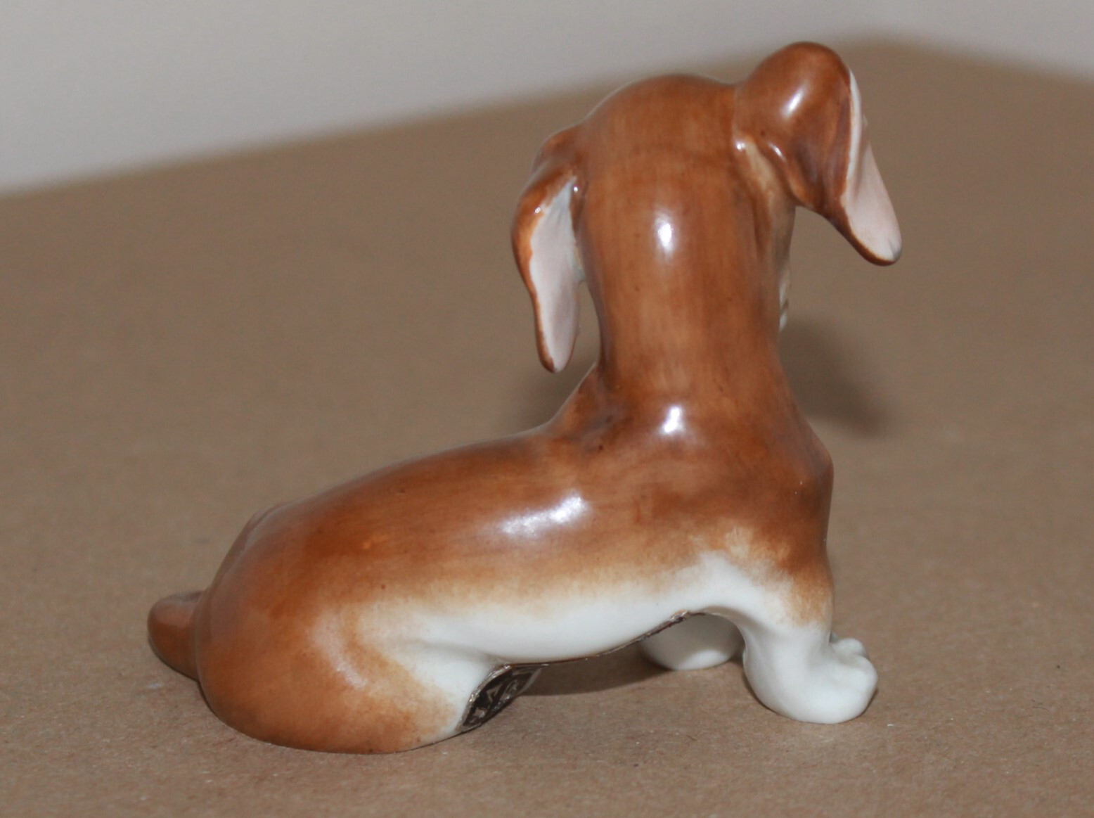 Antique Augarten Wien Porcelain Figurine Dachshund Dog 1671 Hund Dackel Austria