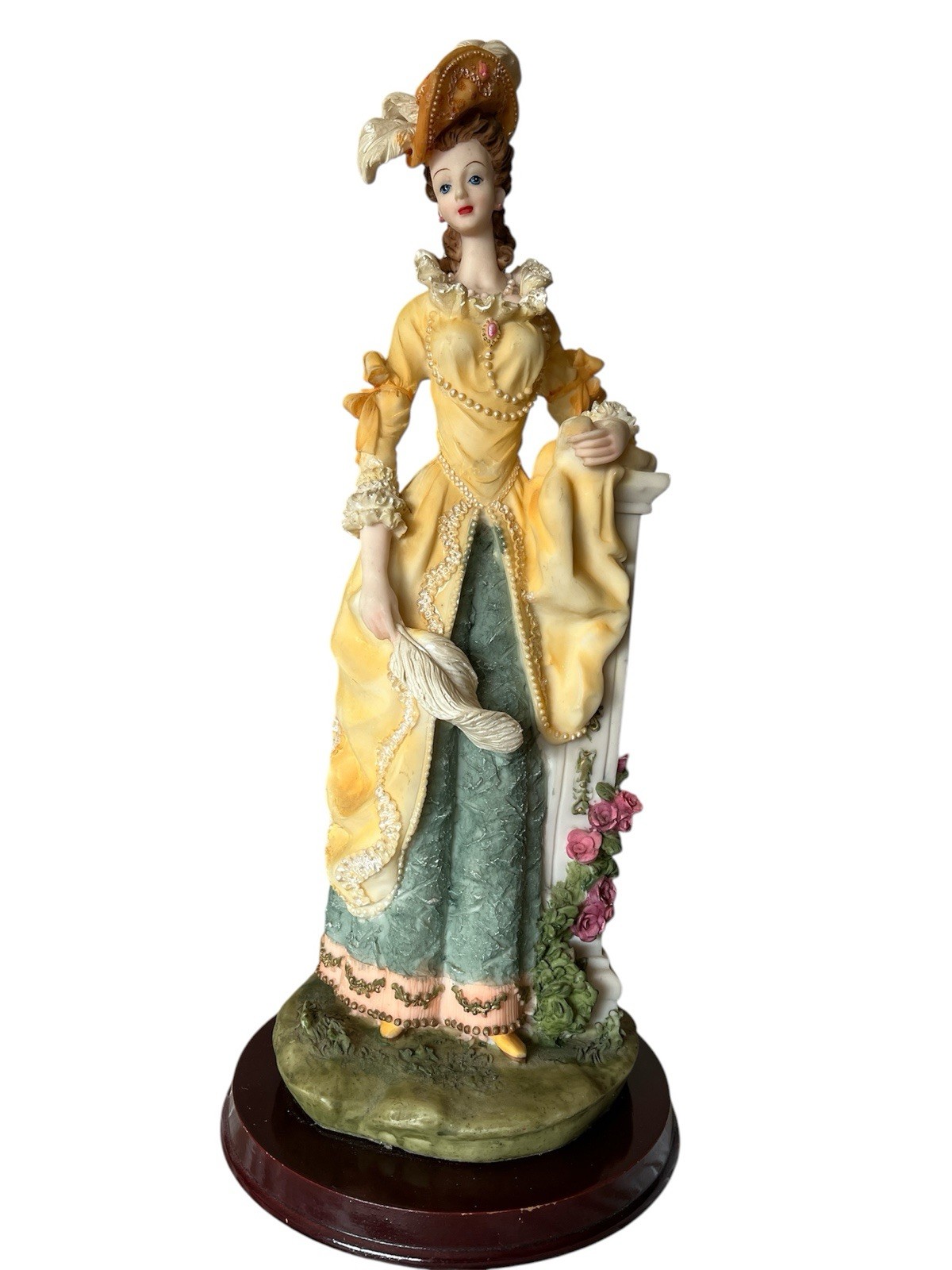 Ceramic Victorian Elegant Lady Figurine Dress Versailles French, Unknown Brand