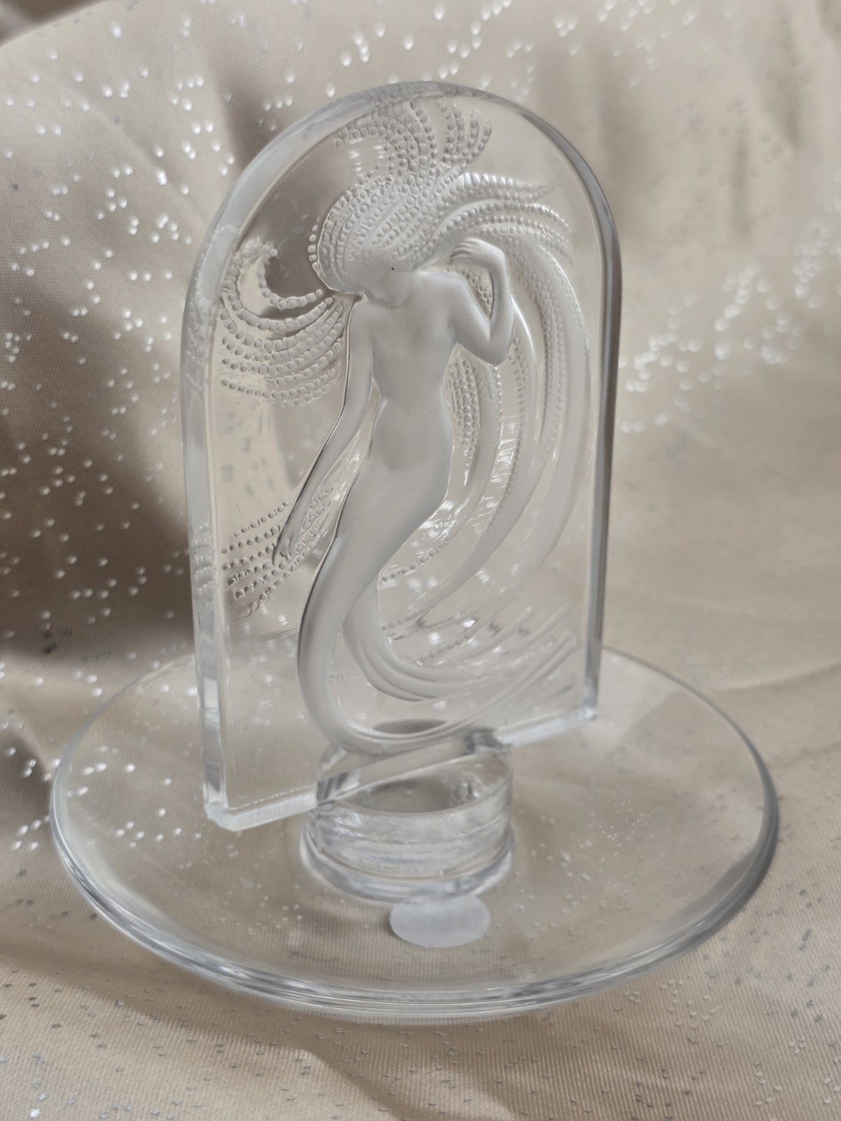 Vintage Lalique France Crystal Mermaid Water Dancer Signed Collectable Glass