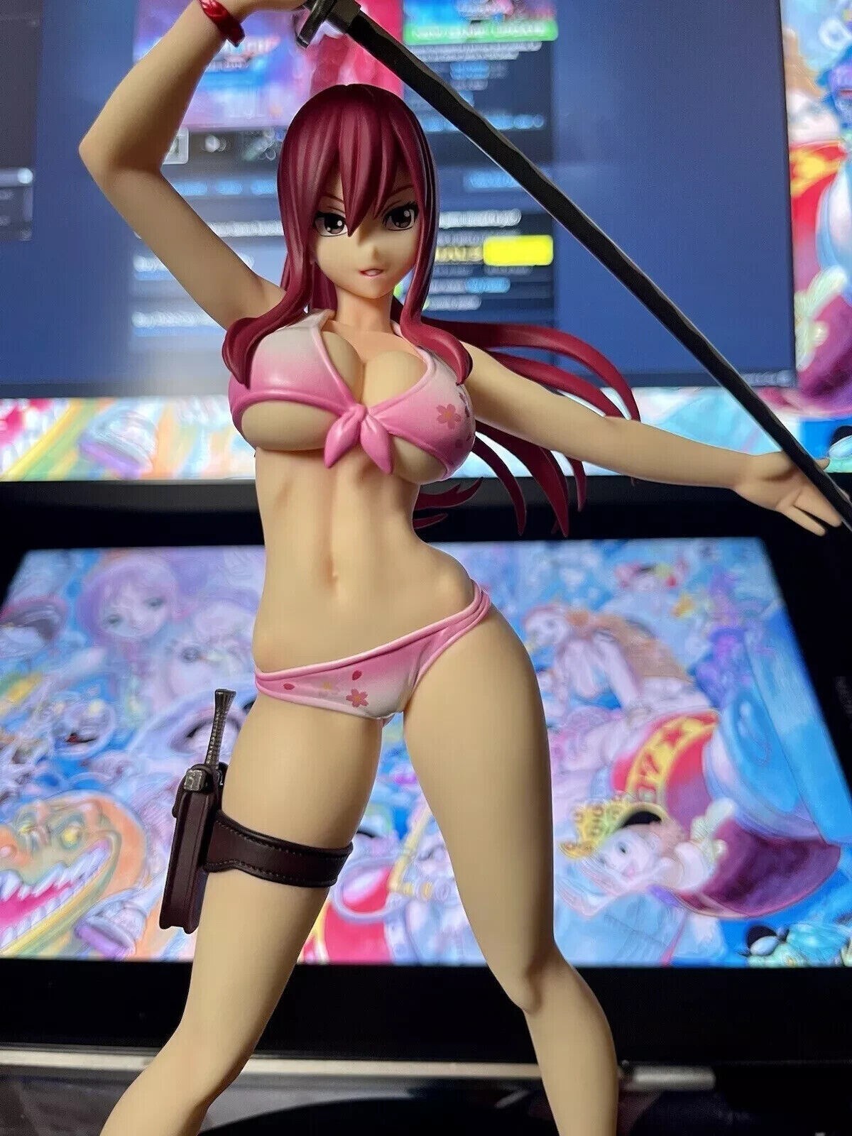 Hot, Anime Fairy Tail Erza Scarlet Swimsuit Ver.PVC 1/6 Scale Figure No Box 30cm