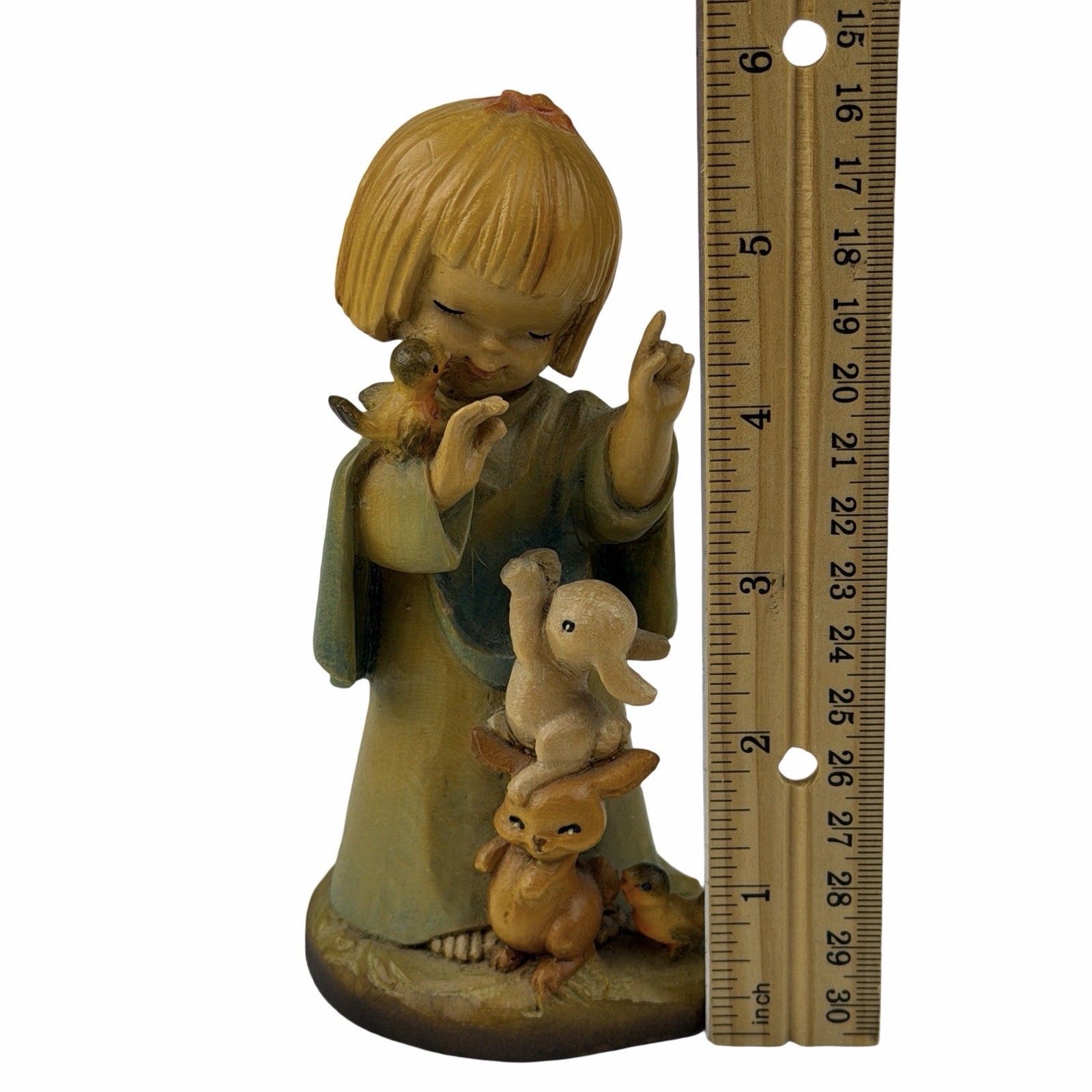 ANRI Italy Wood Carving Talk To The Animals Approx 6″