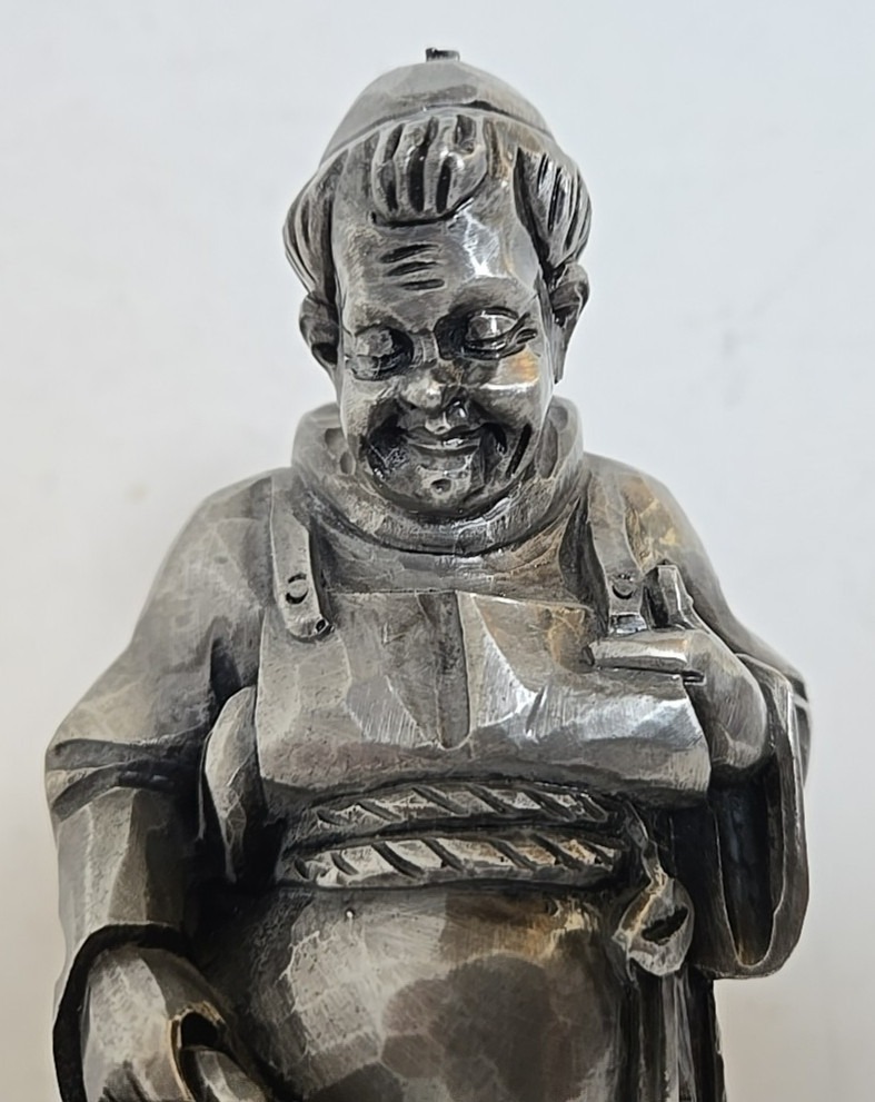 Aluminum Figure Friar Brother Holding a Pitcher Hand Made In Germany 7.75″ tall