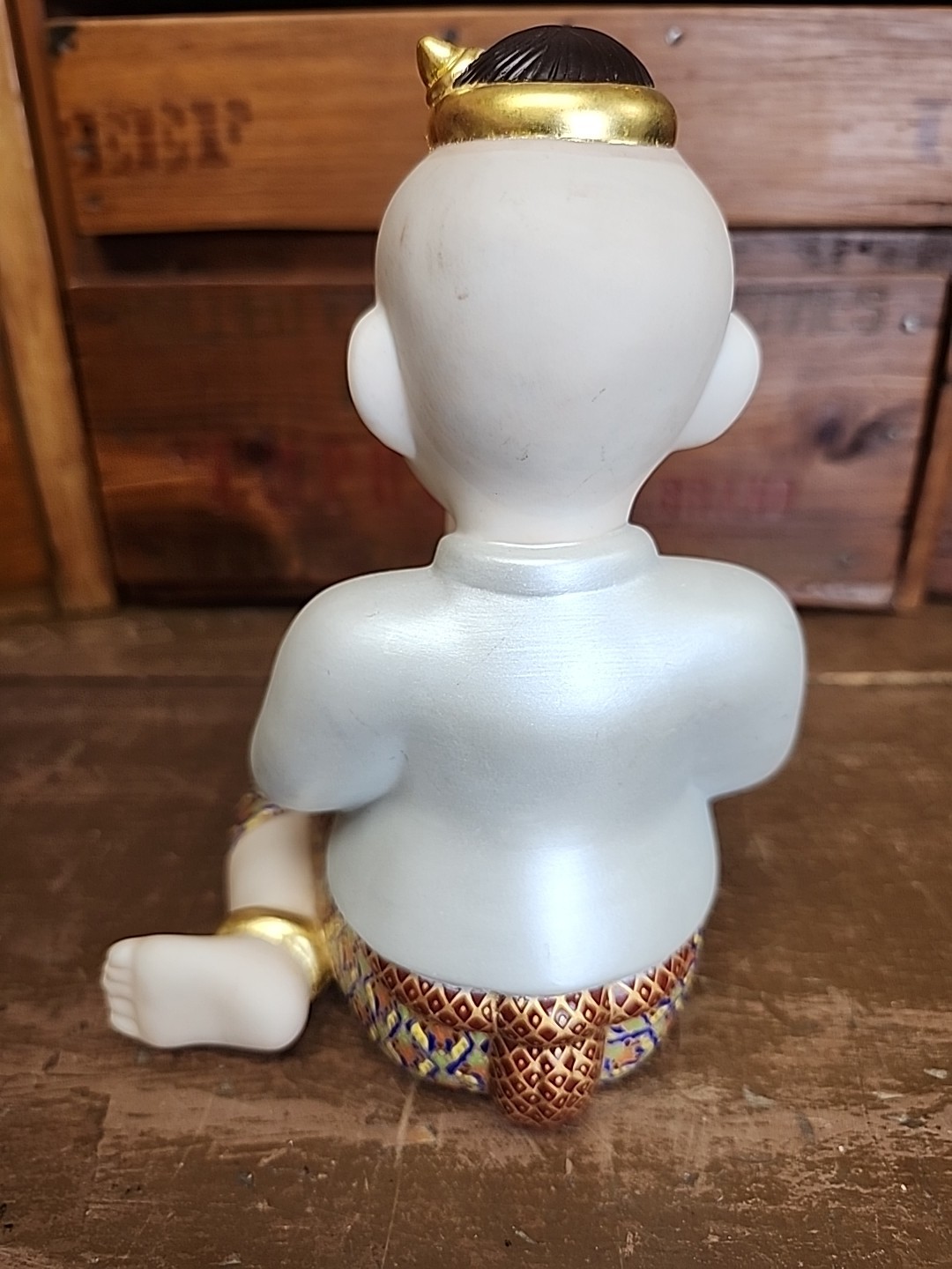 Vtg Sirin Thai Porcelain Benjarong Children Respect Wai Praying Boy Girl Figure