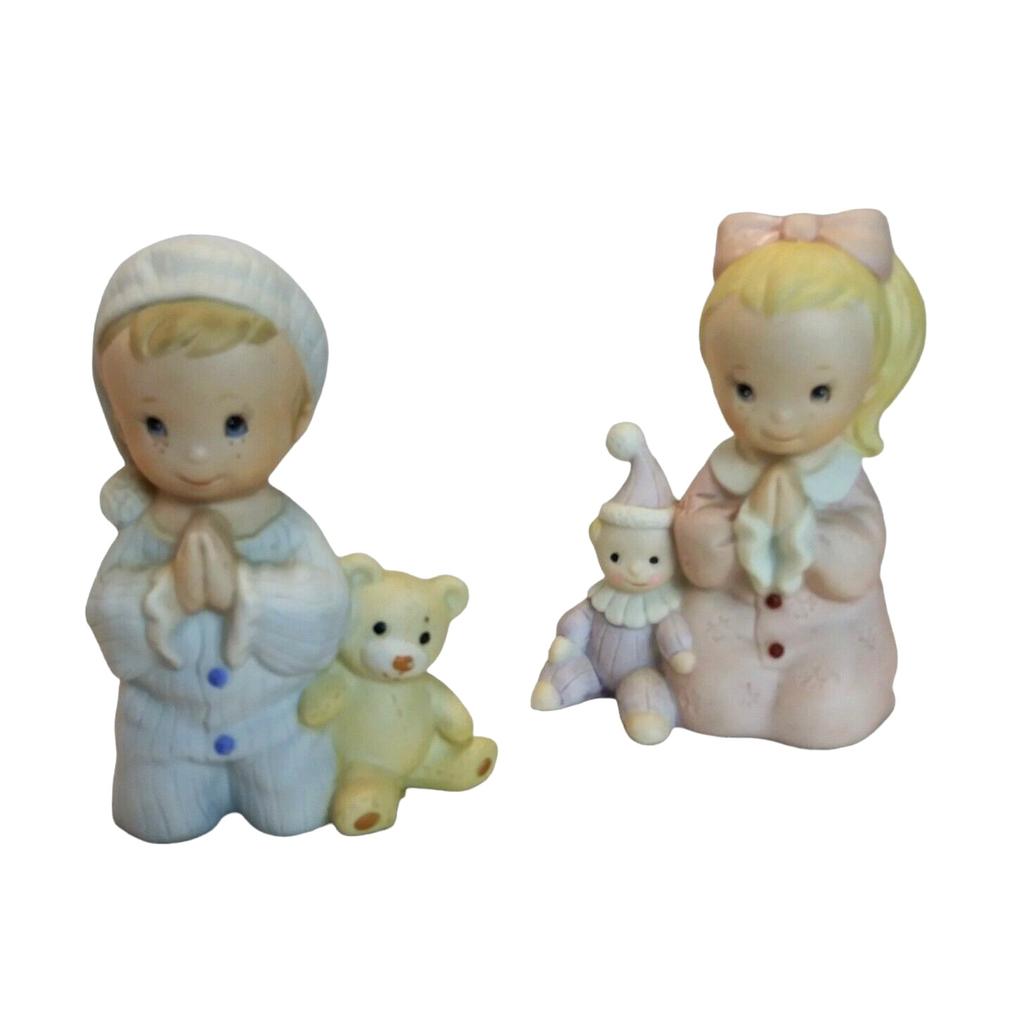 VTG Praying Children Figurines Boy & Girl Porcelain Figures Vintage Homco