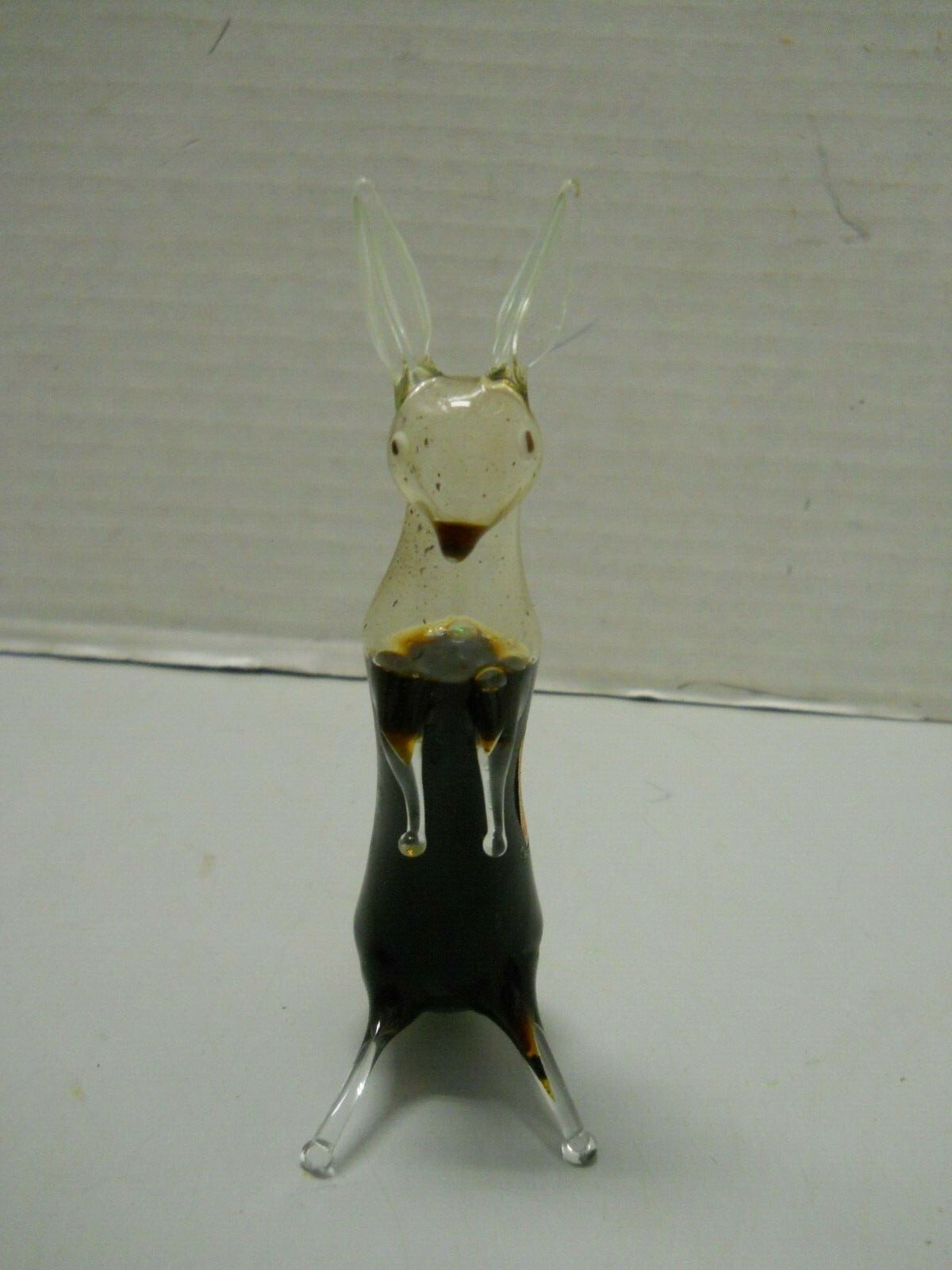 Rynbende Hand Blown Glass Animal Hare Rabbit Figurine Decanter Box EMPTY #1