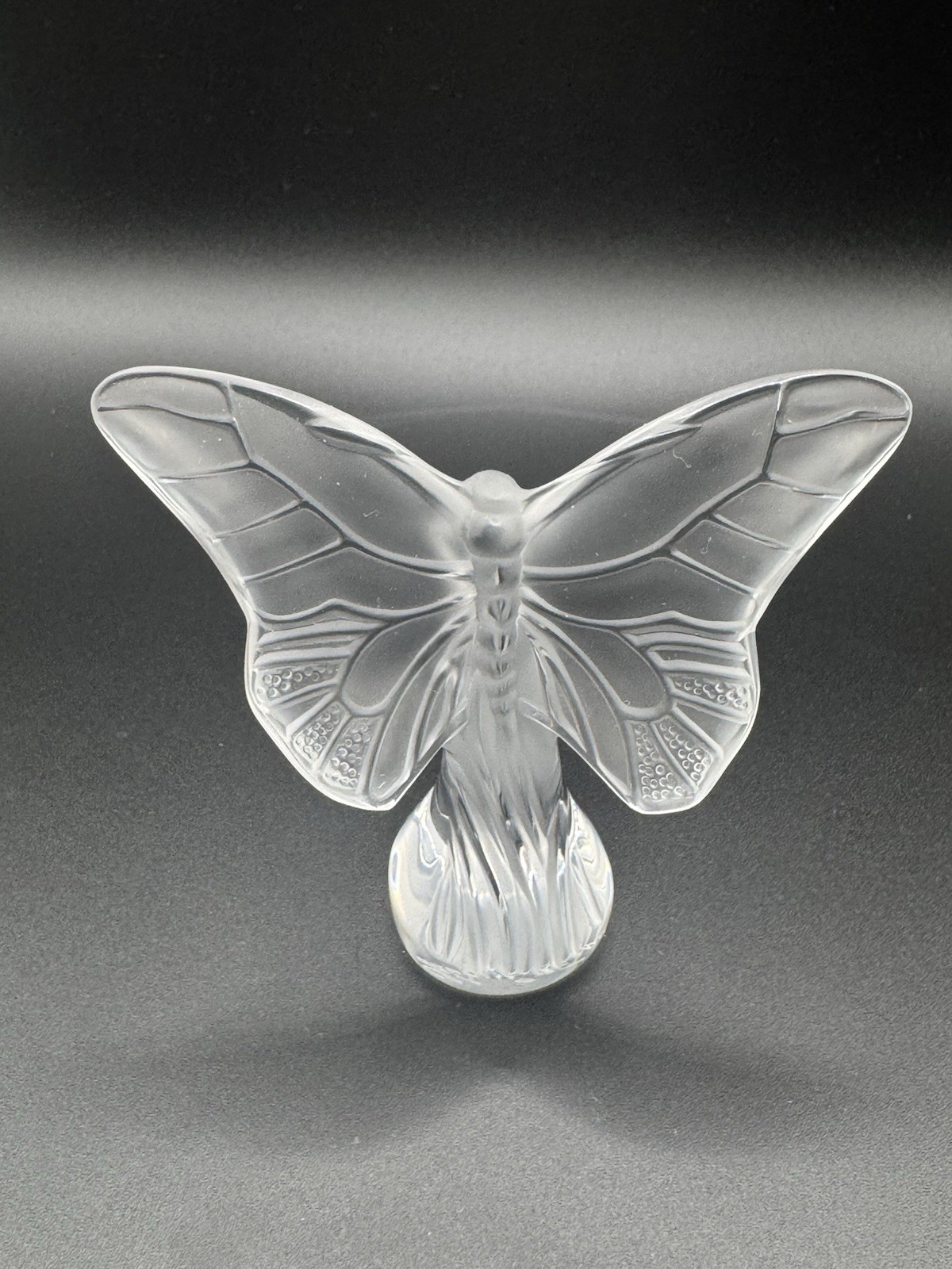 Lalique France Crystal Papillon Butterfly Figurine – Frosted & Clear