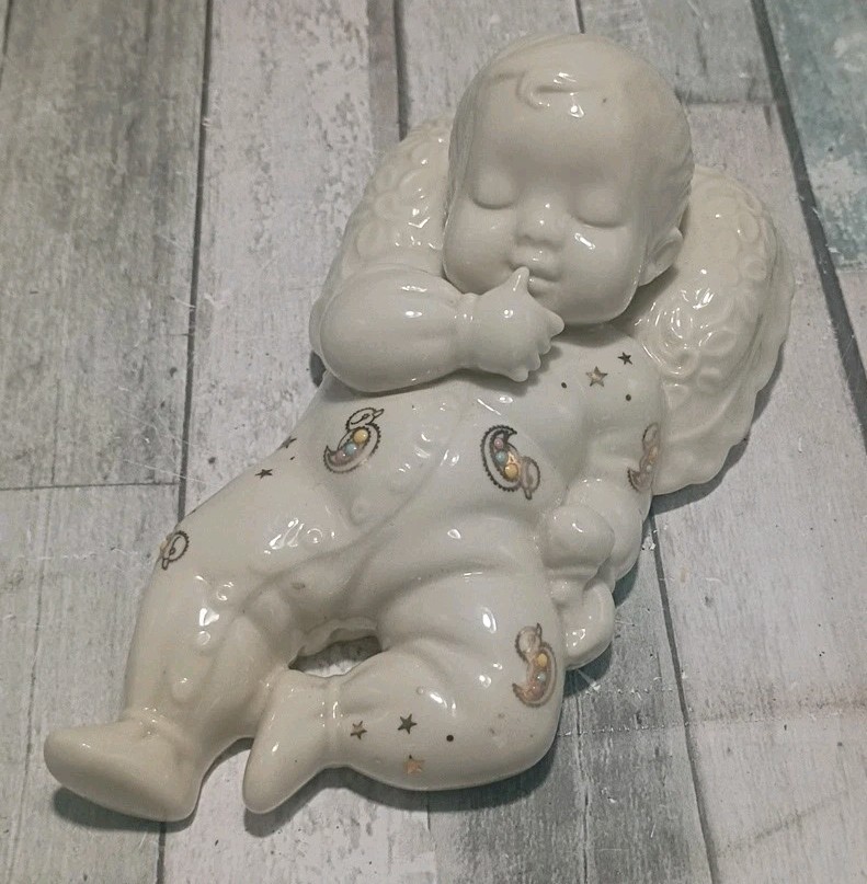 Lenox Hush Little Baby Figurine Sleeping Infant Porcelain New Baby Gift 1996