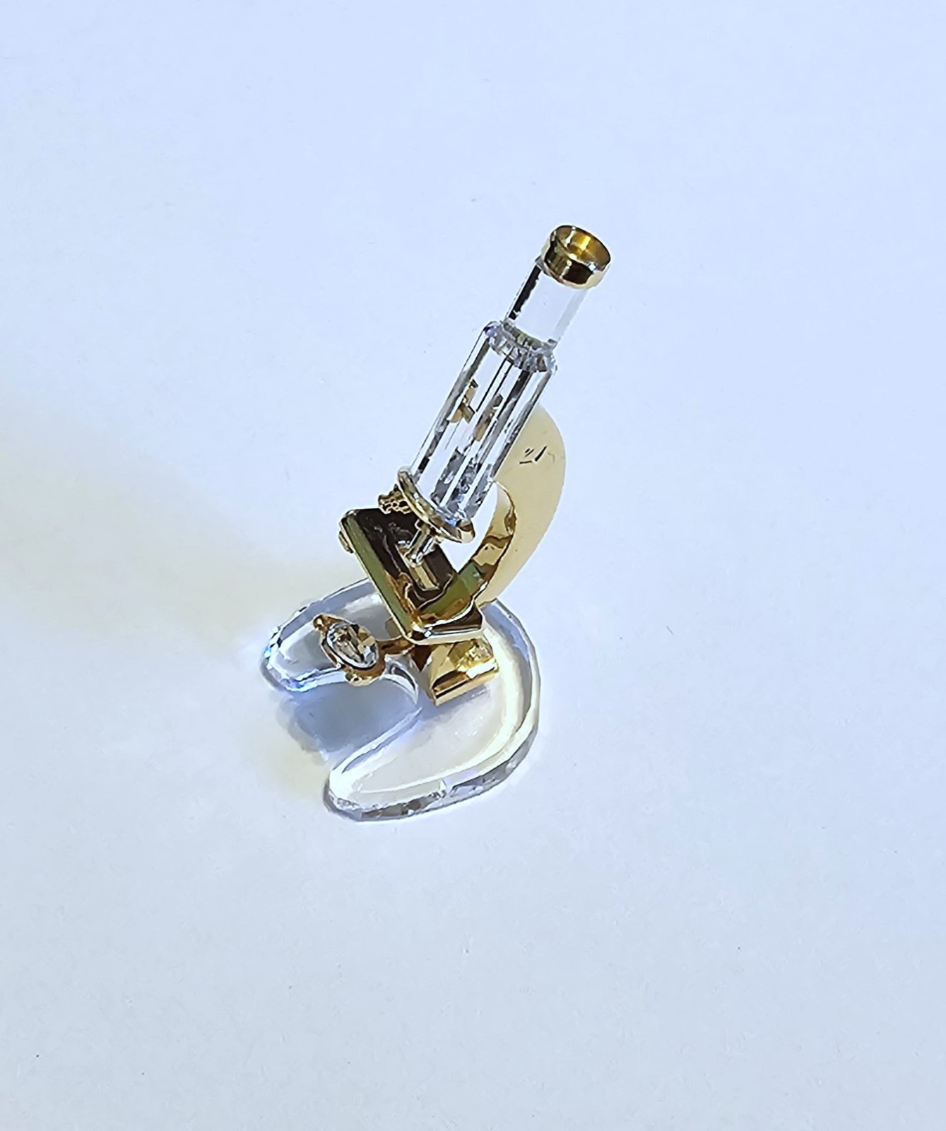 🔬 Swarovski Crystal MINI 2001 Times Past, Gold Plated, Microscope Figurine, NIB