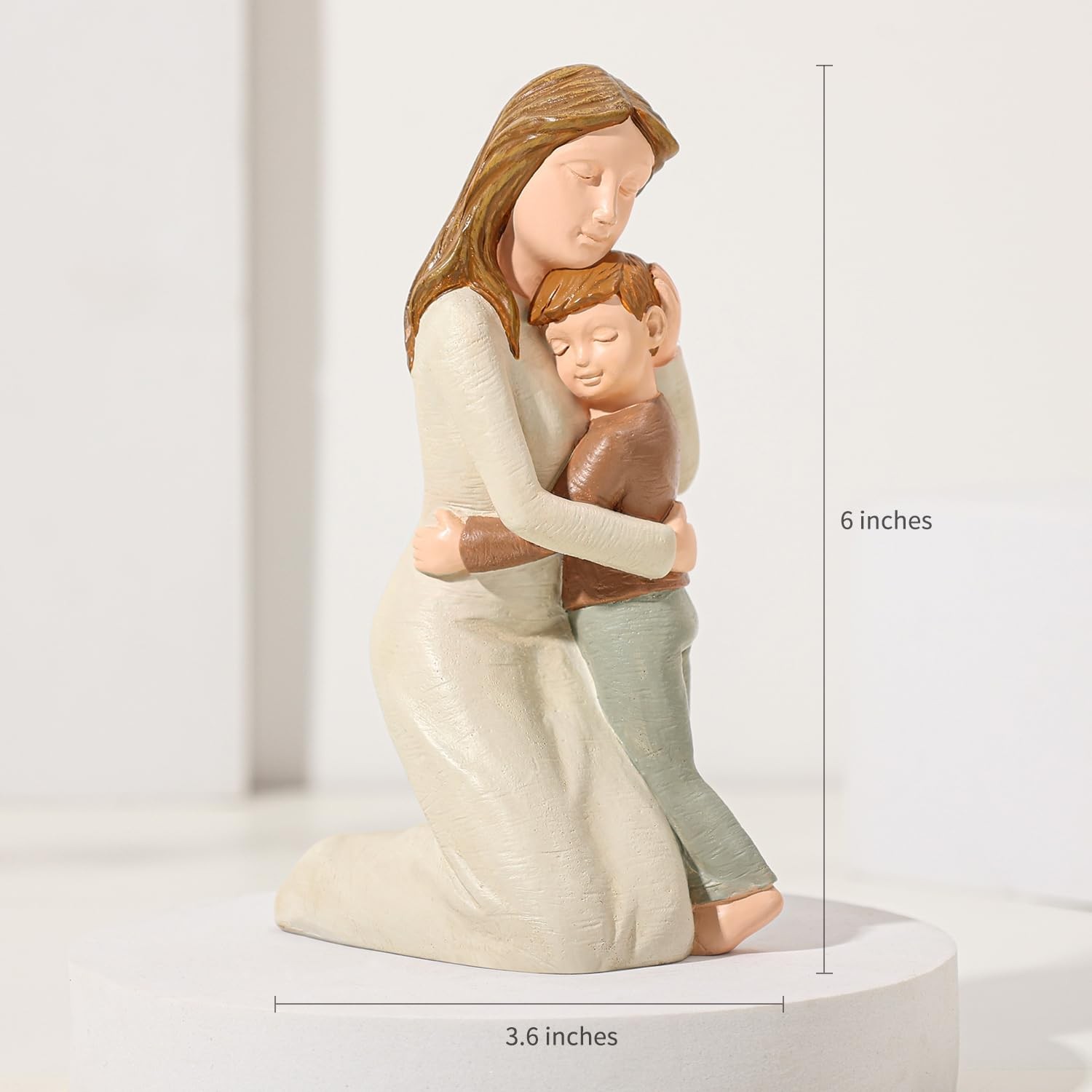 Mother And Son Figurines Sculpted Hand-Painted Mom Statues Gifts Mothers Day