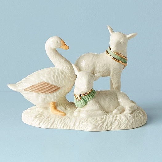 Lenox First Blessing Nativity Goose & Lambs Porcelain Figurine NEW IN BOX