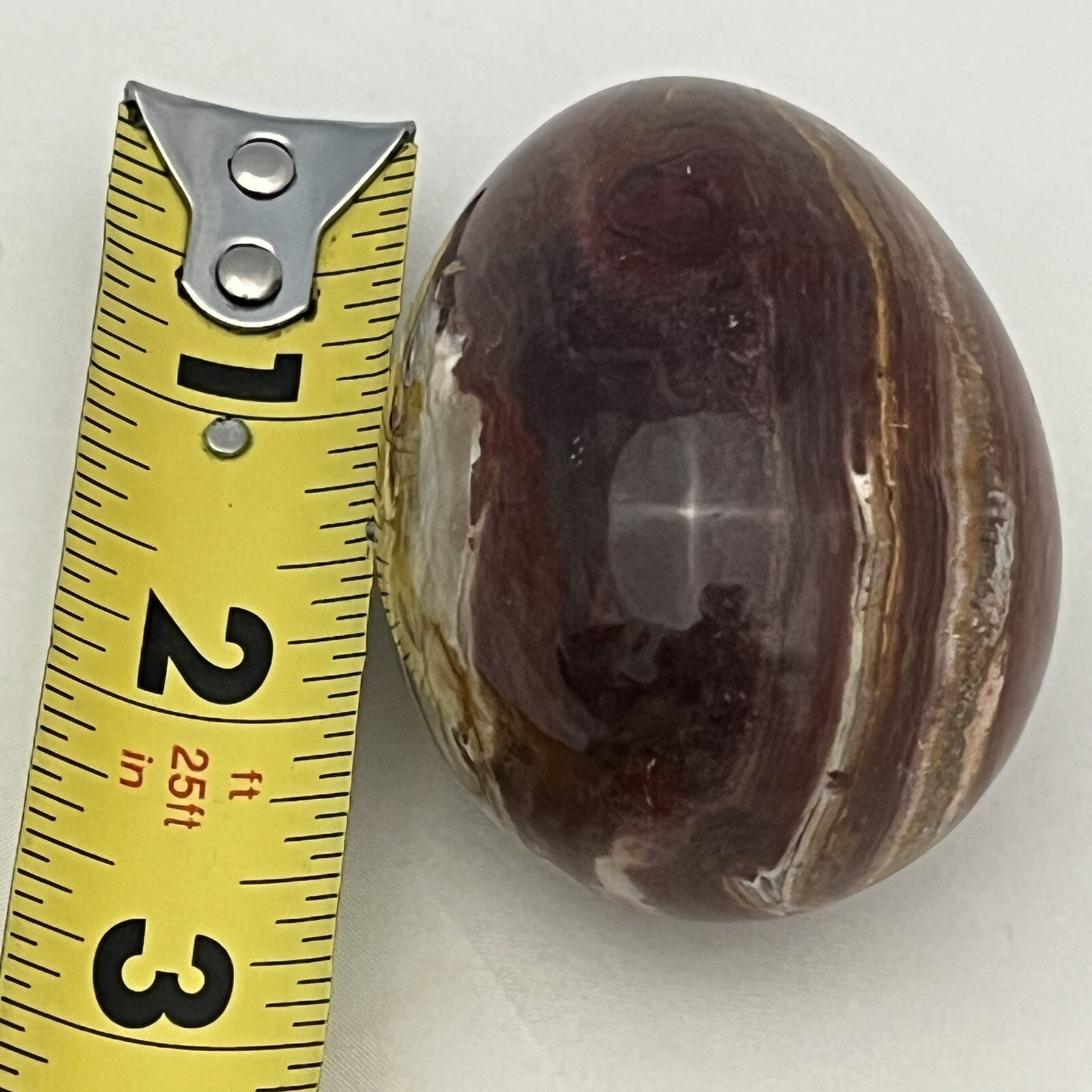 Brown Orange Marbled Stone Egg Shaped Decorative Home Decor Accent Piece