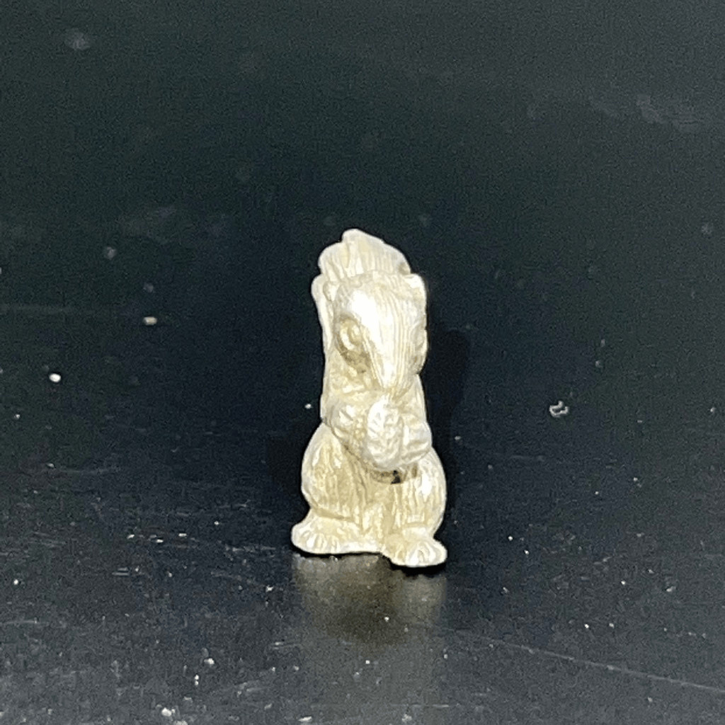 Vintage Pewter Begging Squirrel With Nut Miniature Figurine Collectible Outdoors
