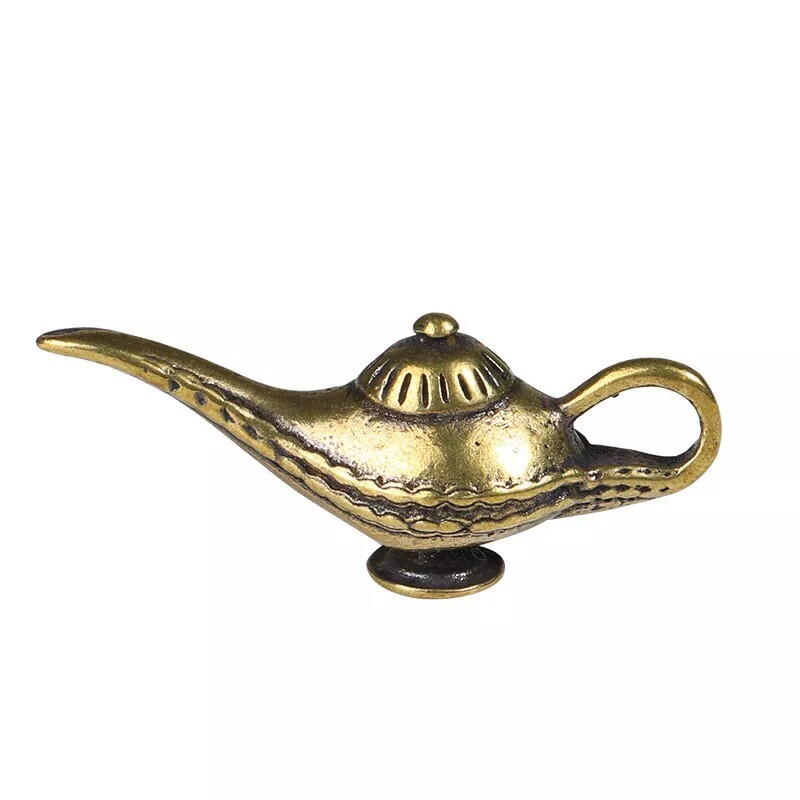 Brass Magic Lamp Pot Figurine Statue Home Ornament Figurines Collectibles Toy