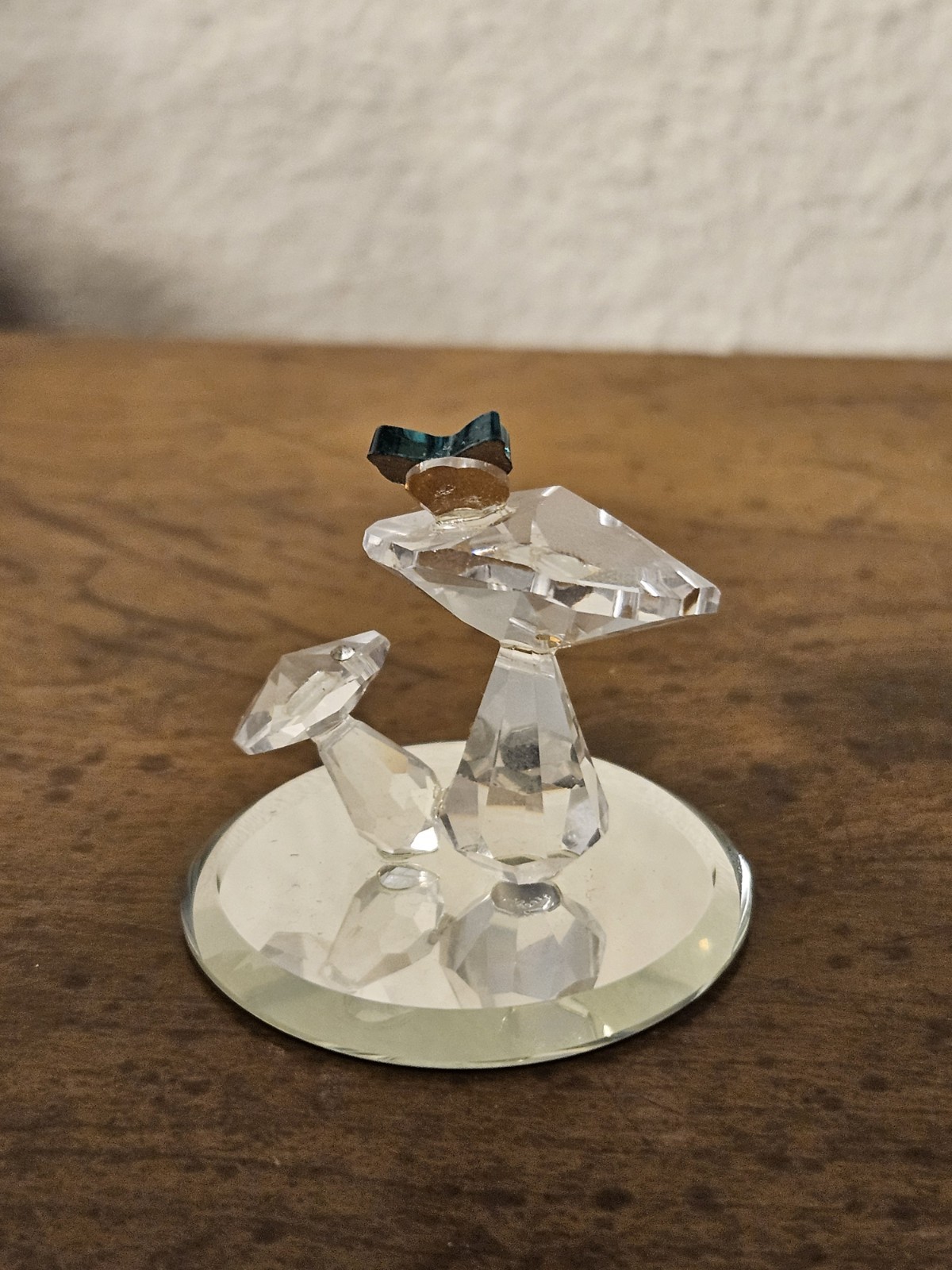 Crystal De Lites By Manon Mushroom With Blue Butterfly 1″x1″ BOXED