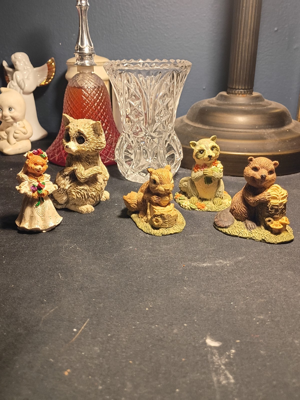 H.O.L. Animal Figurine Set of 5 Resin Brown Beige Multicolor 1991 Decorative