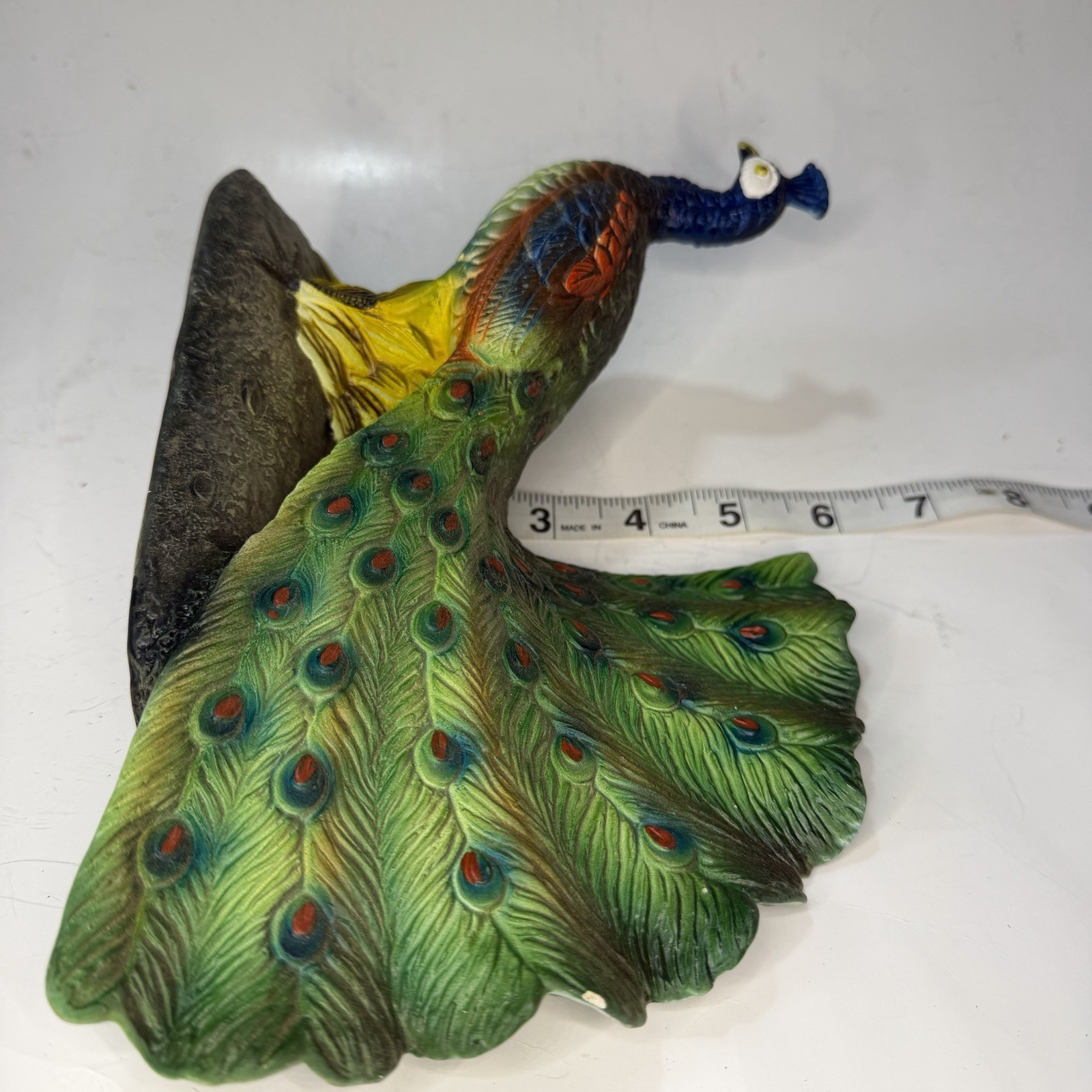 Vintage Ceramic 8.5″ Long Peacock Bird Figurine Artmark Set of 2 Japan