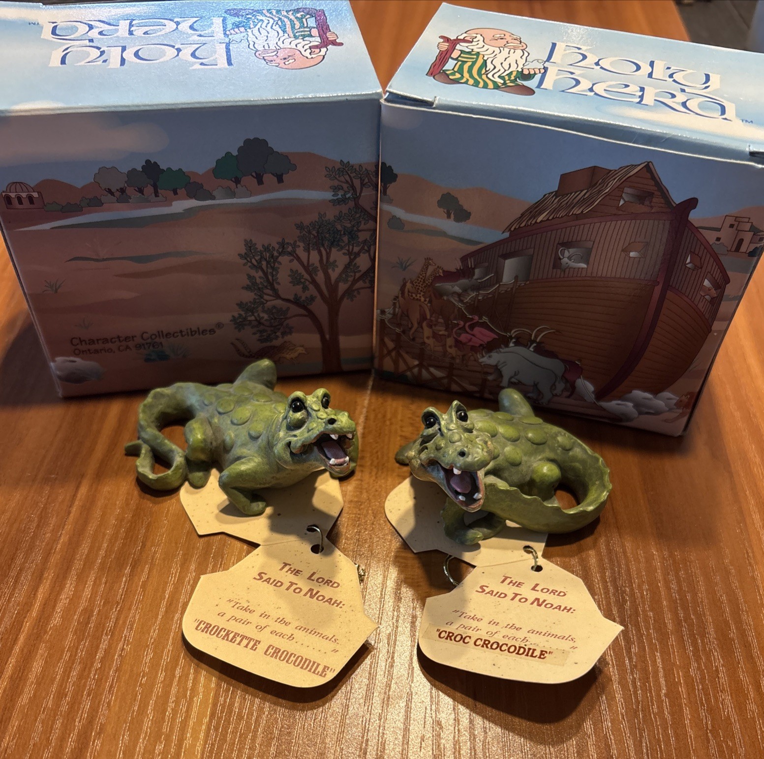 Holy Herd Noah’s Ark Animal Figurines Pete Apsit Figures 2 Croc/Crockette W/ Box
