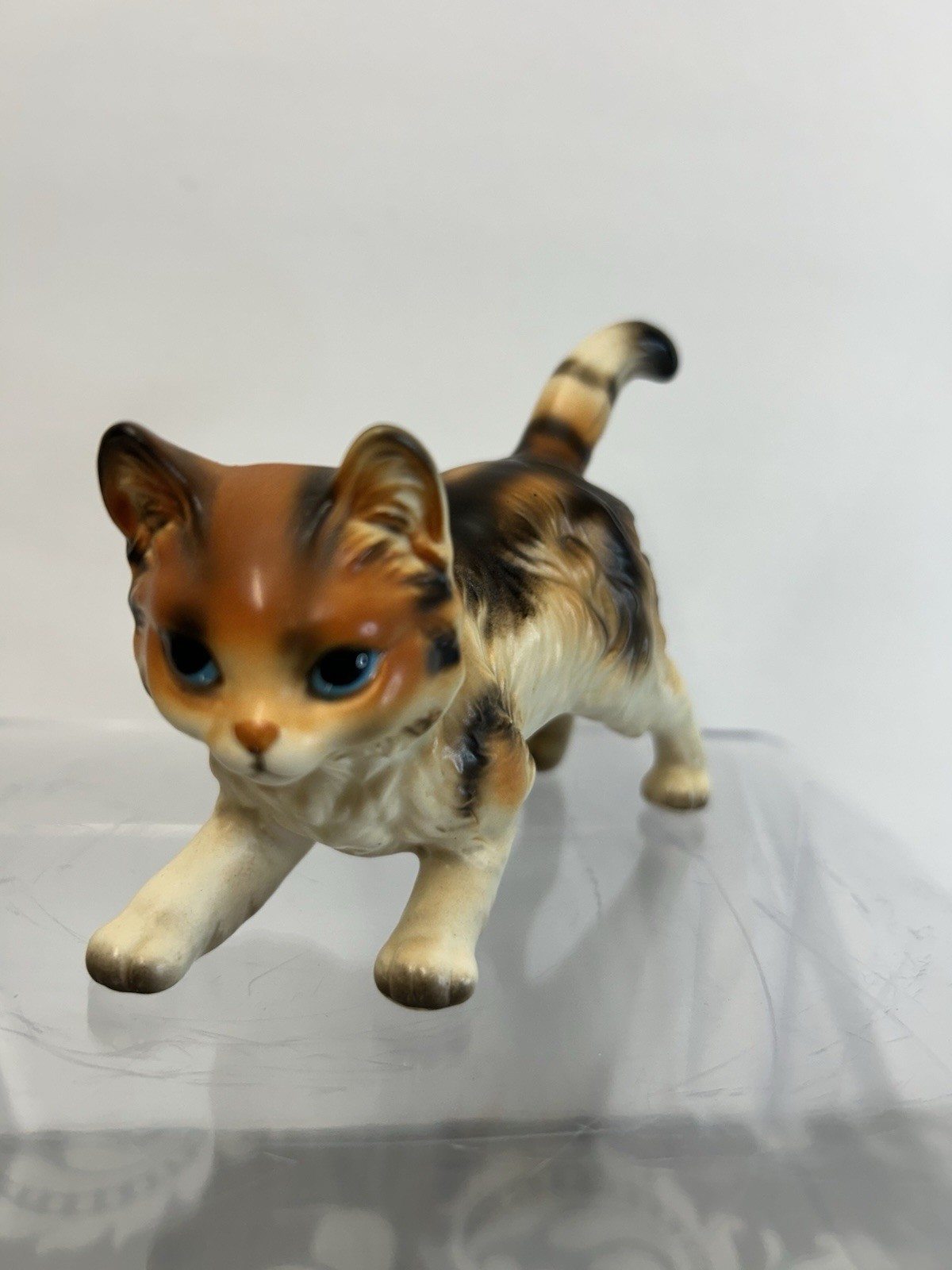 Napco Calico Ceramic Cat Figurine by Napcoware made in Japan. Mid 20th Century.