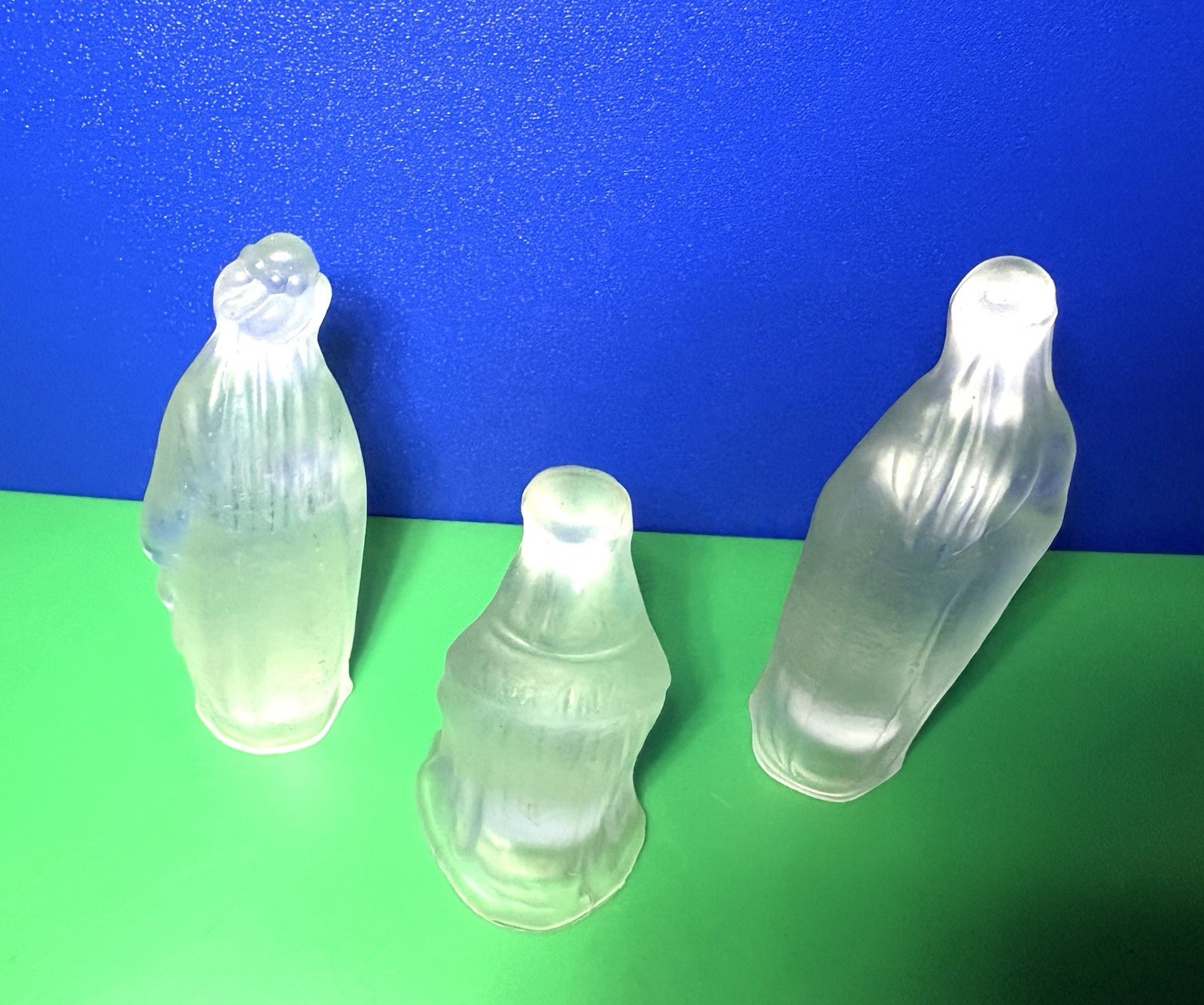 Vintage Frosted Satin Glass Three Wise Men Figurines- Nativity Replacement- VG