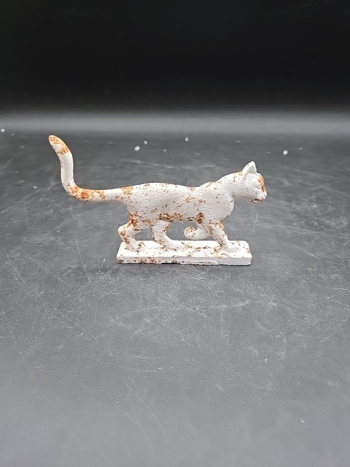 Cast Metal Bootscraper Kitty Cat Figurine 3”H At Tail
