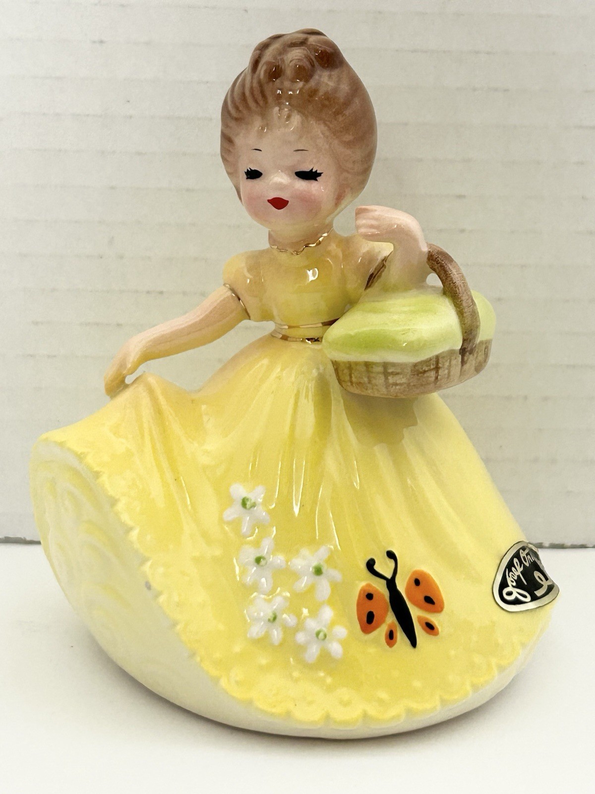 Vintage Josef Originals Remembering the Good Times Picnic Basket Butterfly