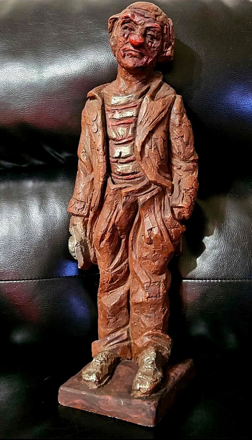 Vintage Austin Productions The Hobo Clown Statue 19″ Sculpture Art Circus