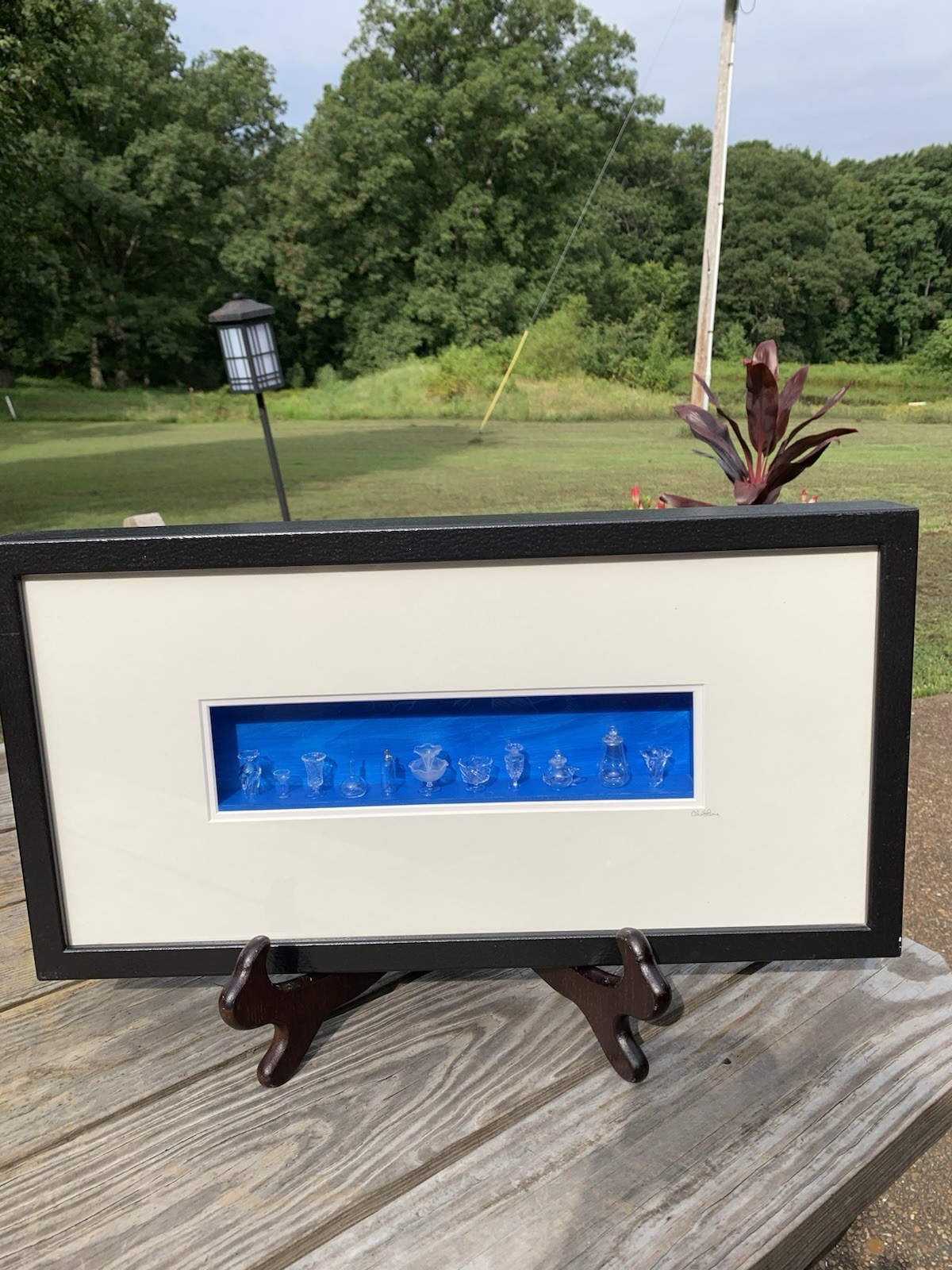 Miniature Christine Schukow Originals Art Glass Collection Framed Box New York