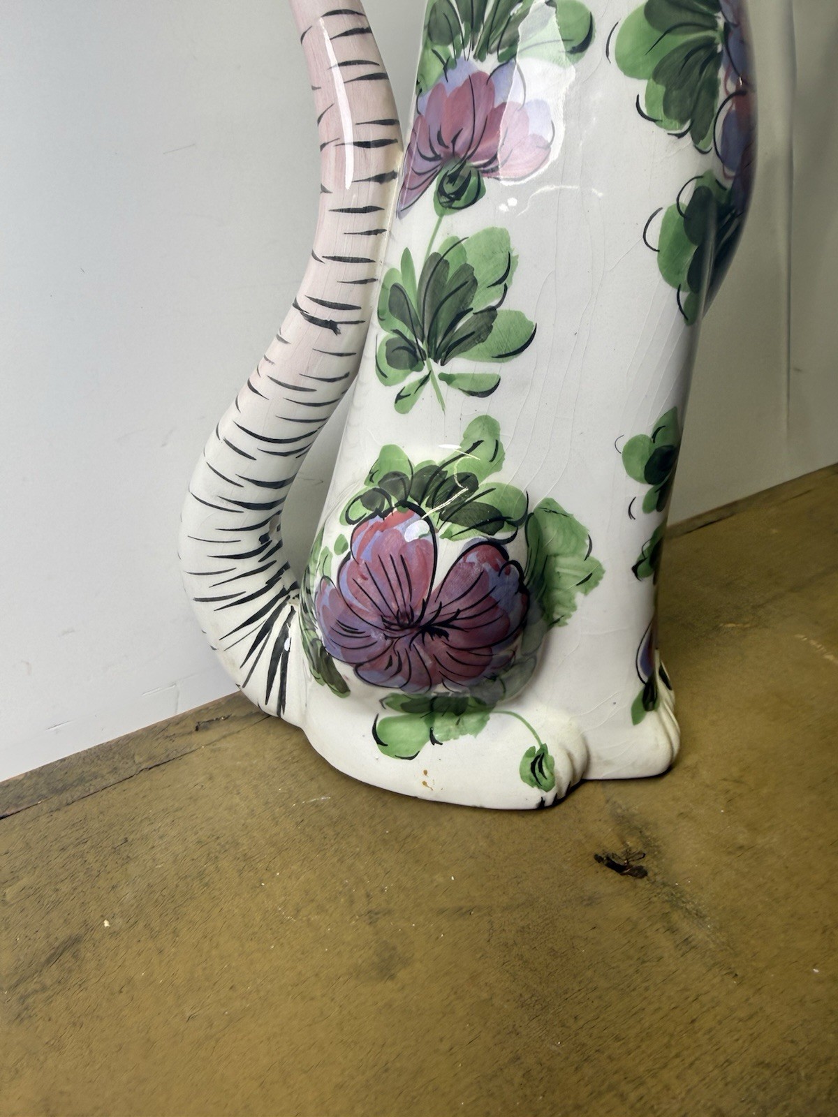 FABULOUS Italian Mancioli Deruta Pottery14” Tall Handpainted Gatto Cat Statue