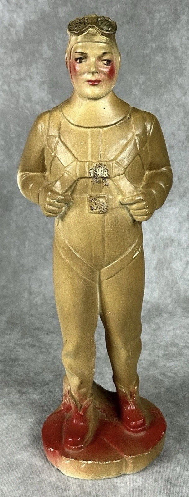 Vintage Pilot Paratrooper Airman Carnival Chalkware Prize 1940s Figure 15” Rare