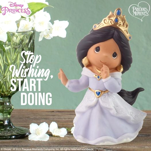 ❦ New PRECIOUS MOMENTS DISNEY Figurine PRINCESS JASMINE Aladdin Purple Statue