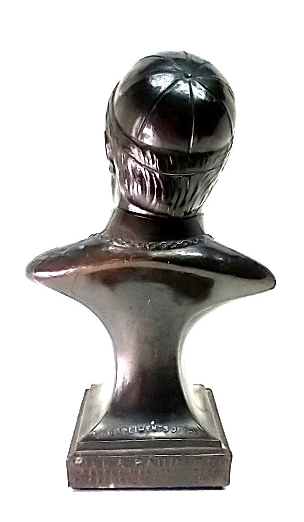 Vintage POPE PIUS X Bronzed Cast Metal BUST – Will & Baumer Candle Advert 4.5″