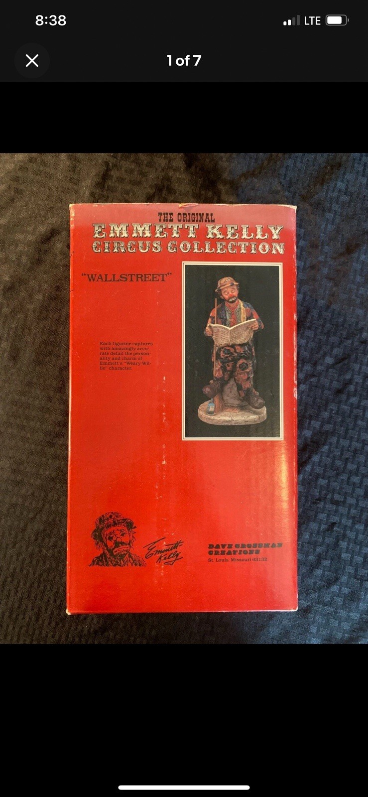 Limited Edition EMMETT KELLY “WALL STREET” CLOWN FIGURINE, CIRCUS COLLECTION